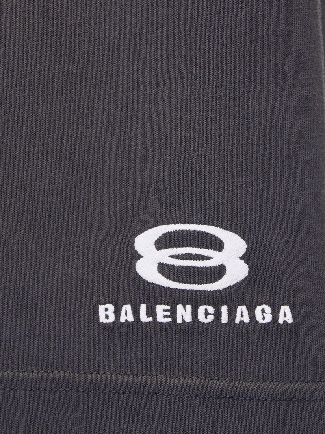 Shop Balenciaga Unity Vintage Cotton Shorts In Washed Black