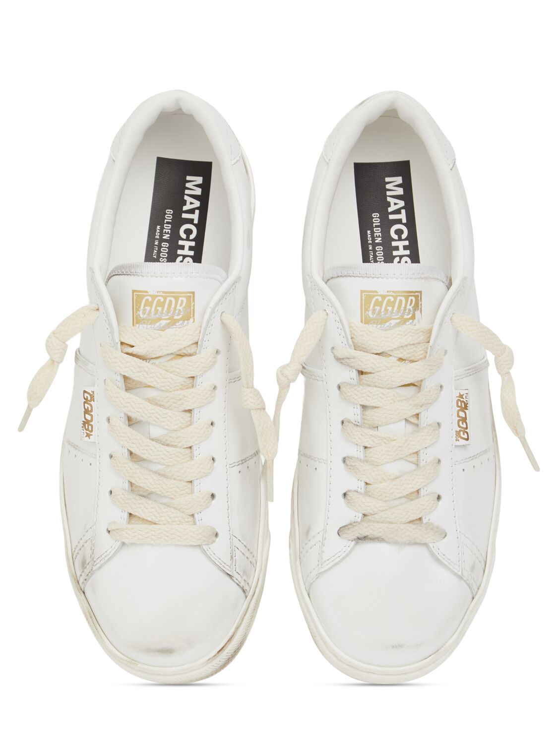 Shop Golden Goose 20mm Matchstar Shiny Leather Sneakers In White