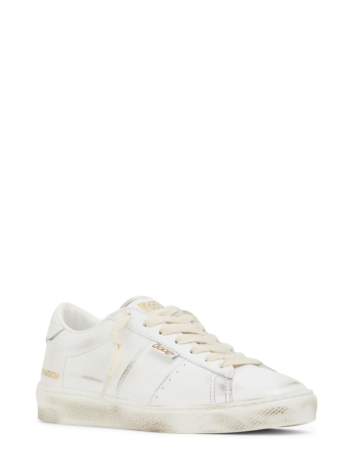 Shop Golden Goose 20mm Matchstar Shiny Leather Sneakers In White