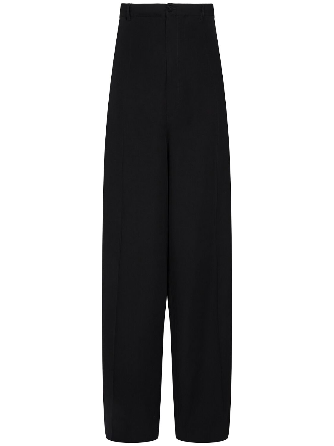 Balenciaga Large Fluid Poplin Cotton Pants In Black