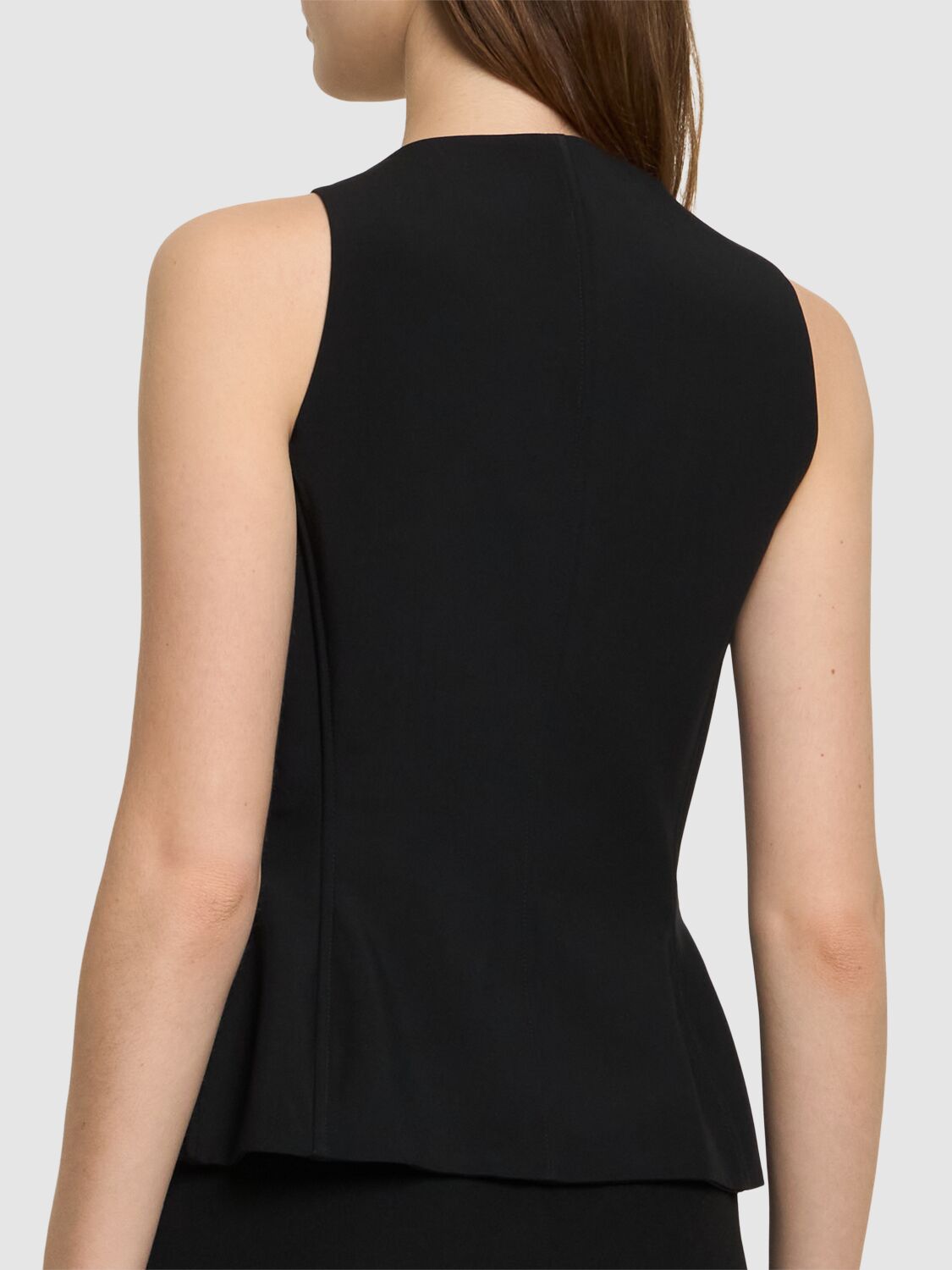 Shop Magda Butrym Silk Satin Vest In Black