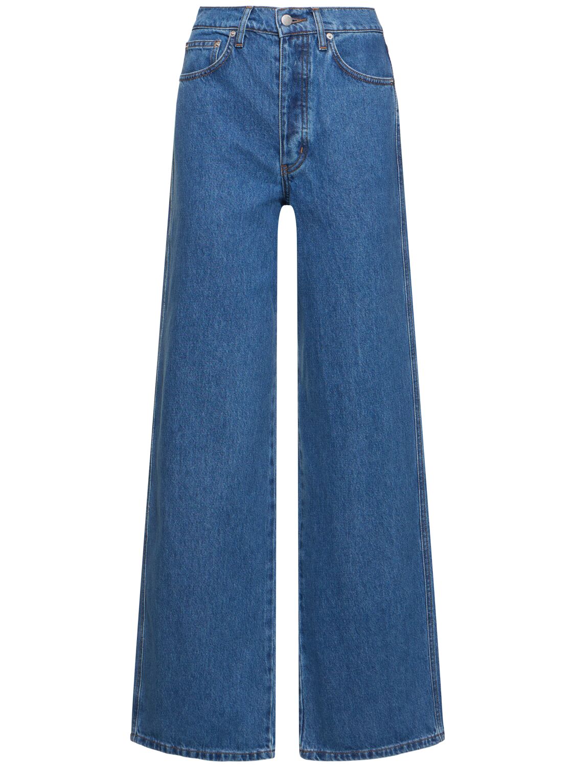 Image of Mid Rise Wide Leg Jeans