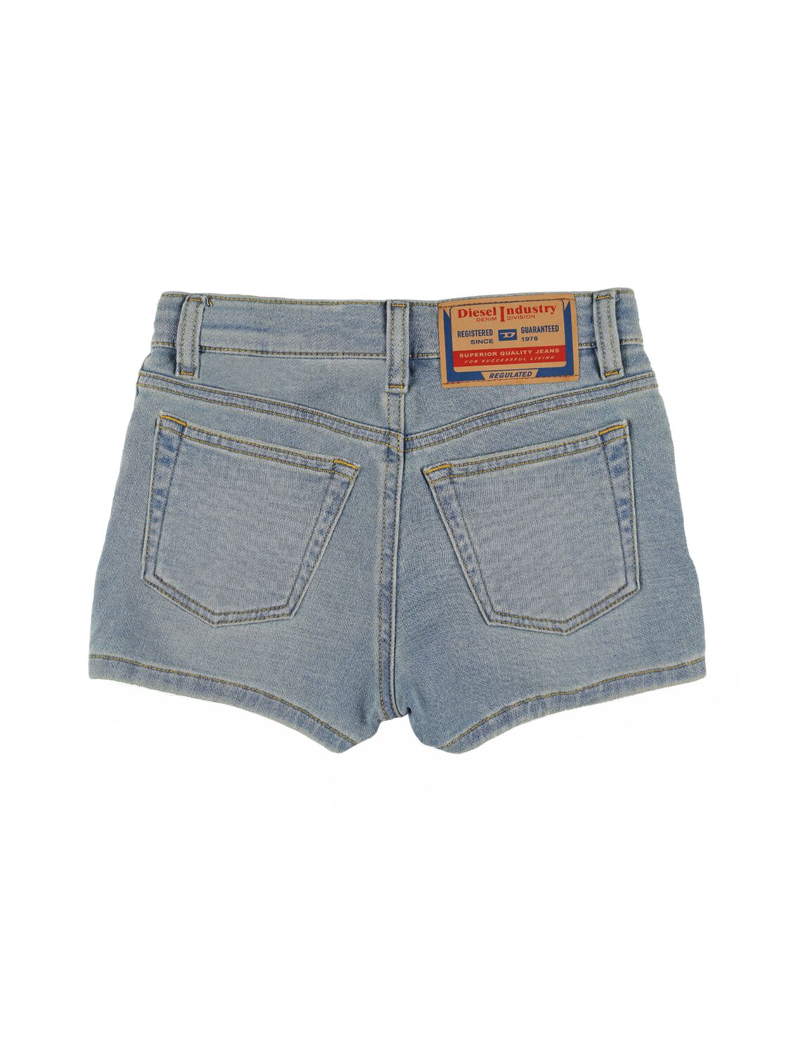 Shop Diesel Cotton Denim Shorts In Blue