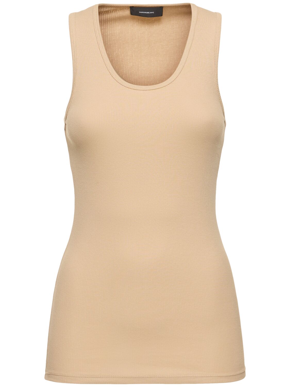 Image of Ribbed Cotton Jersey Tank Top
