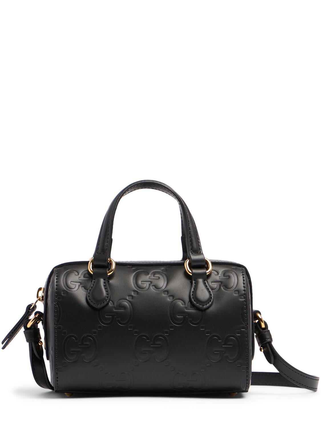 Gucci Mini Gg Leather Shoulder Bag In Black