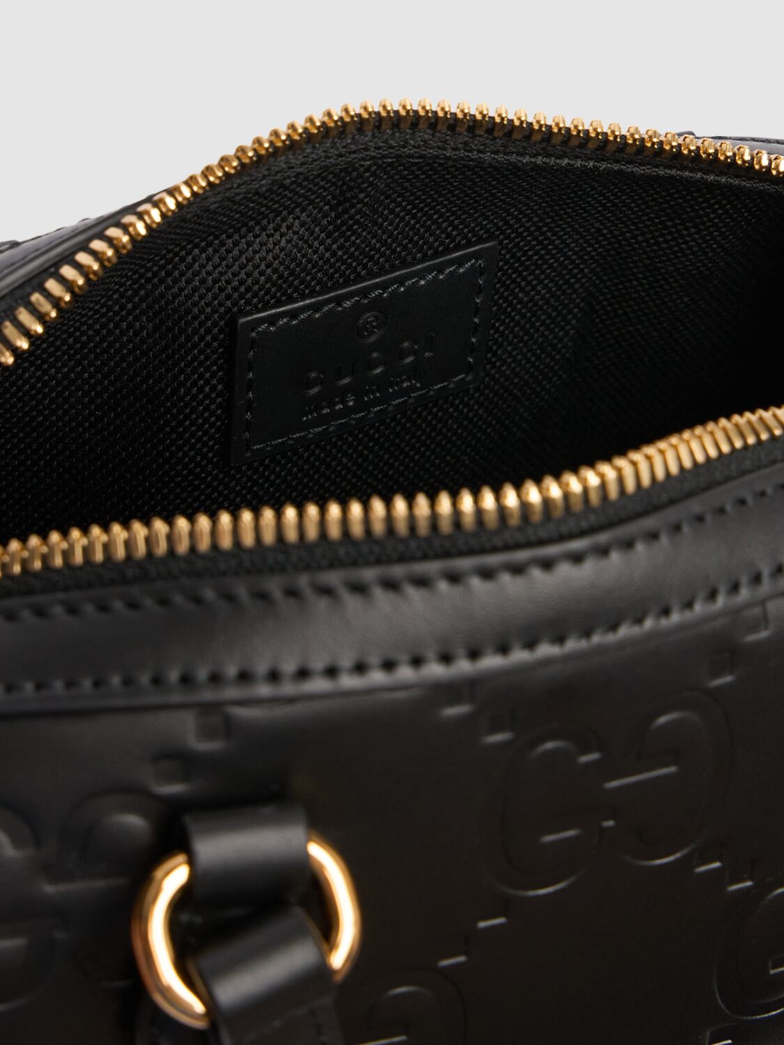 Shop Gucci Mini Gg Leather Shoulder Bag In Black
