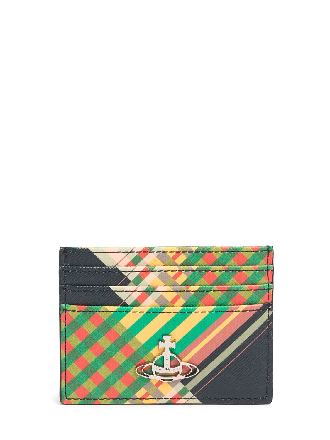 Vivienne Westwood Saffiano Printed Card Holder In Multi