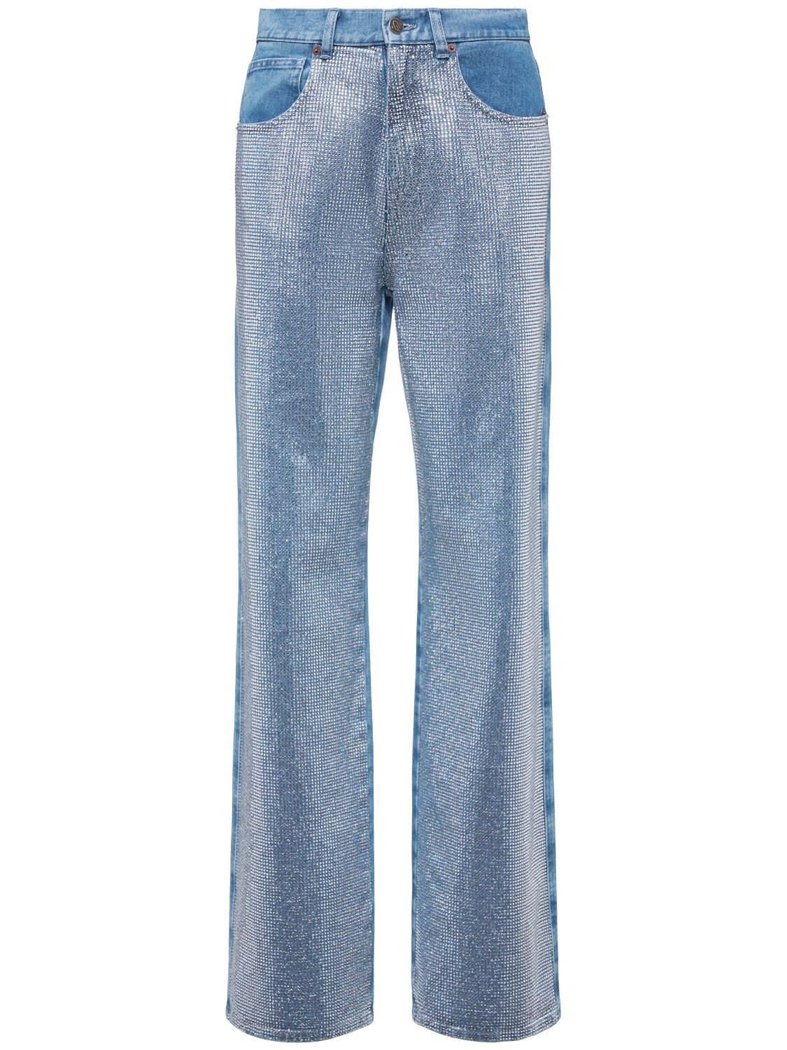 Giuseppe Di Morabito Embellished High Rise Straight Jeans In Blue