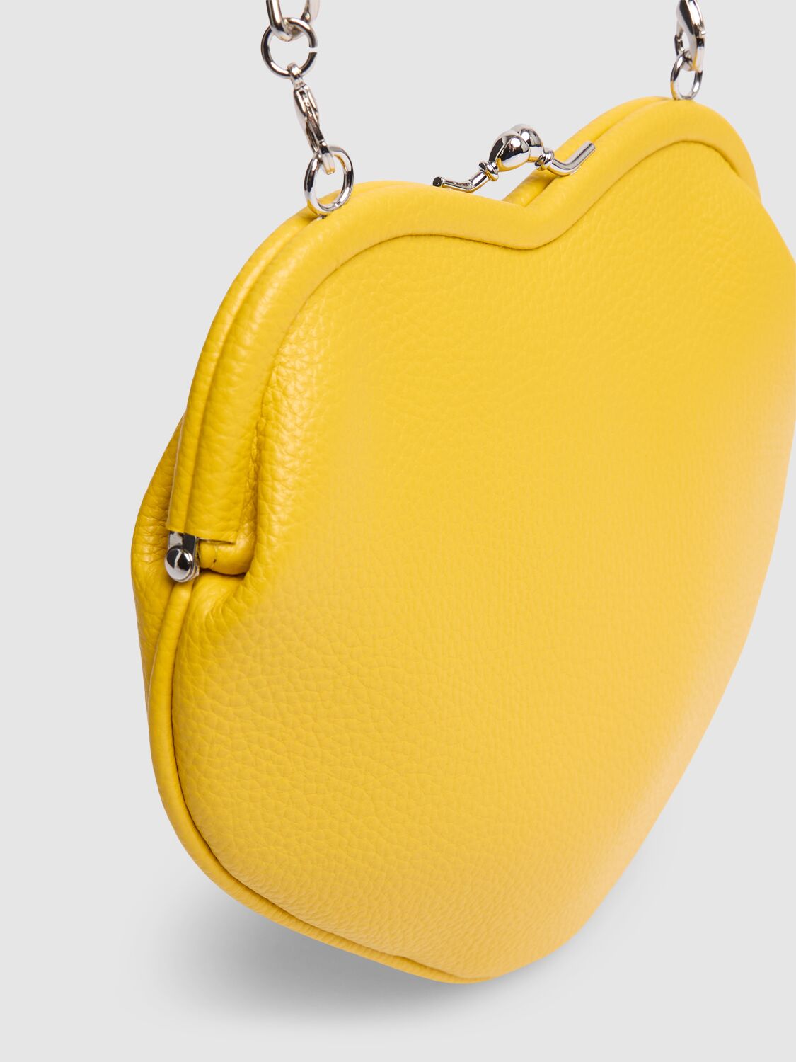 Shop Vivienne Westwood Belle Heart Frame Faux Leather Bag In Yellow