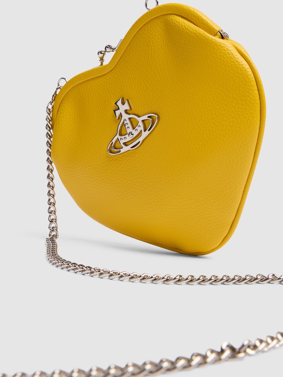 Shop Vivienne Westwood Belle Heart Frame Faux Leather Bag In Yellow