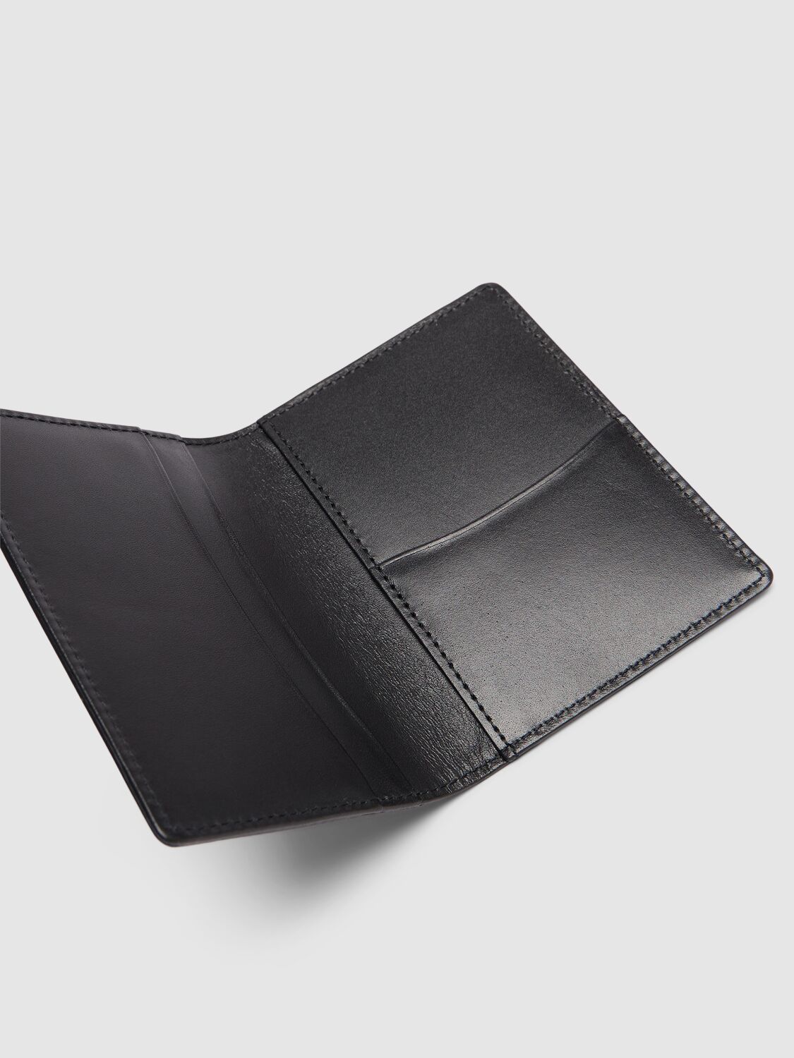 Shop Yohji Yamamoto Leather Business Card Case In Black