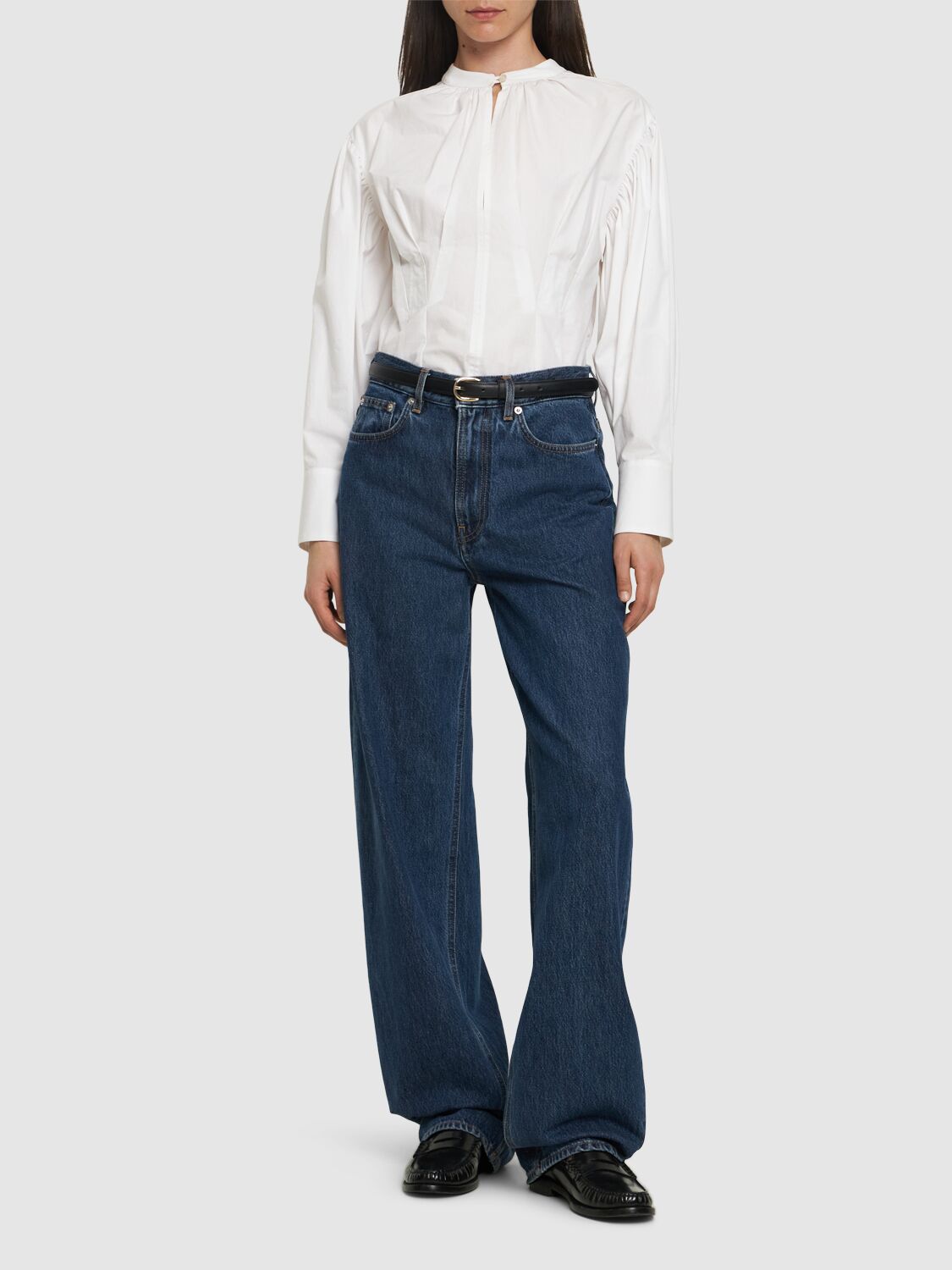 Shop Msgm Cotton Poplin Shirt In White