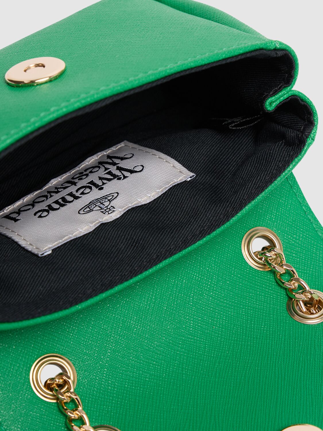 Shop Vivienne Westwood Small Saffiano Faux Leather Bag In Bright Green