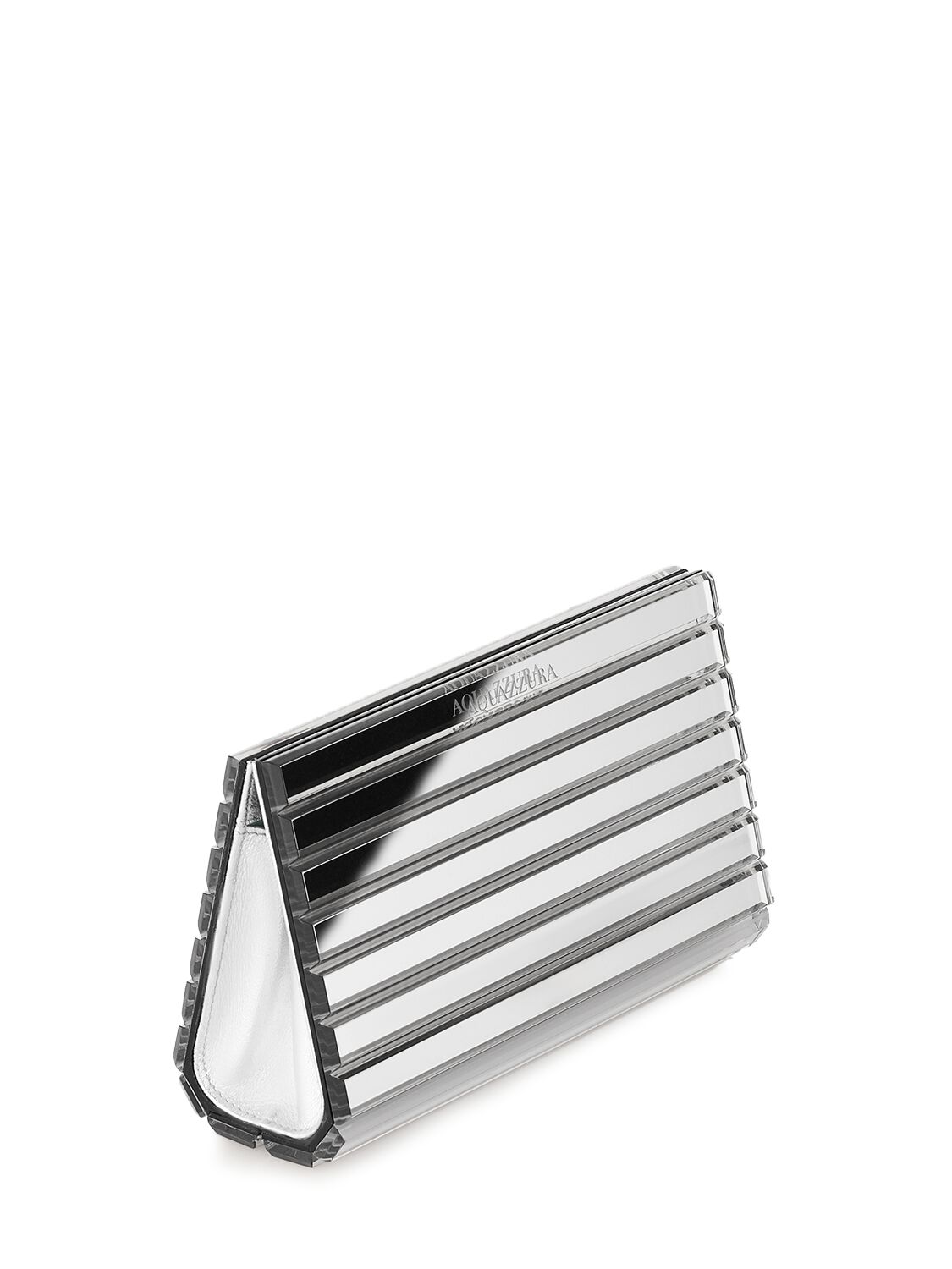 Shop Aquazzura Ari Resin Clutch In Silver