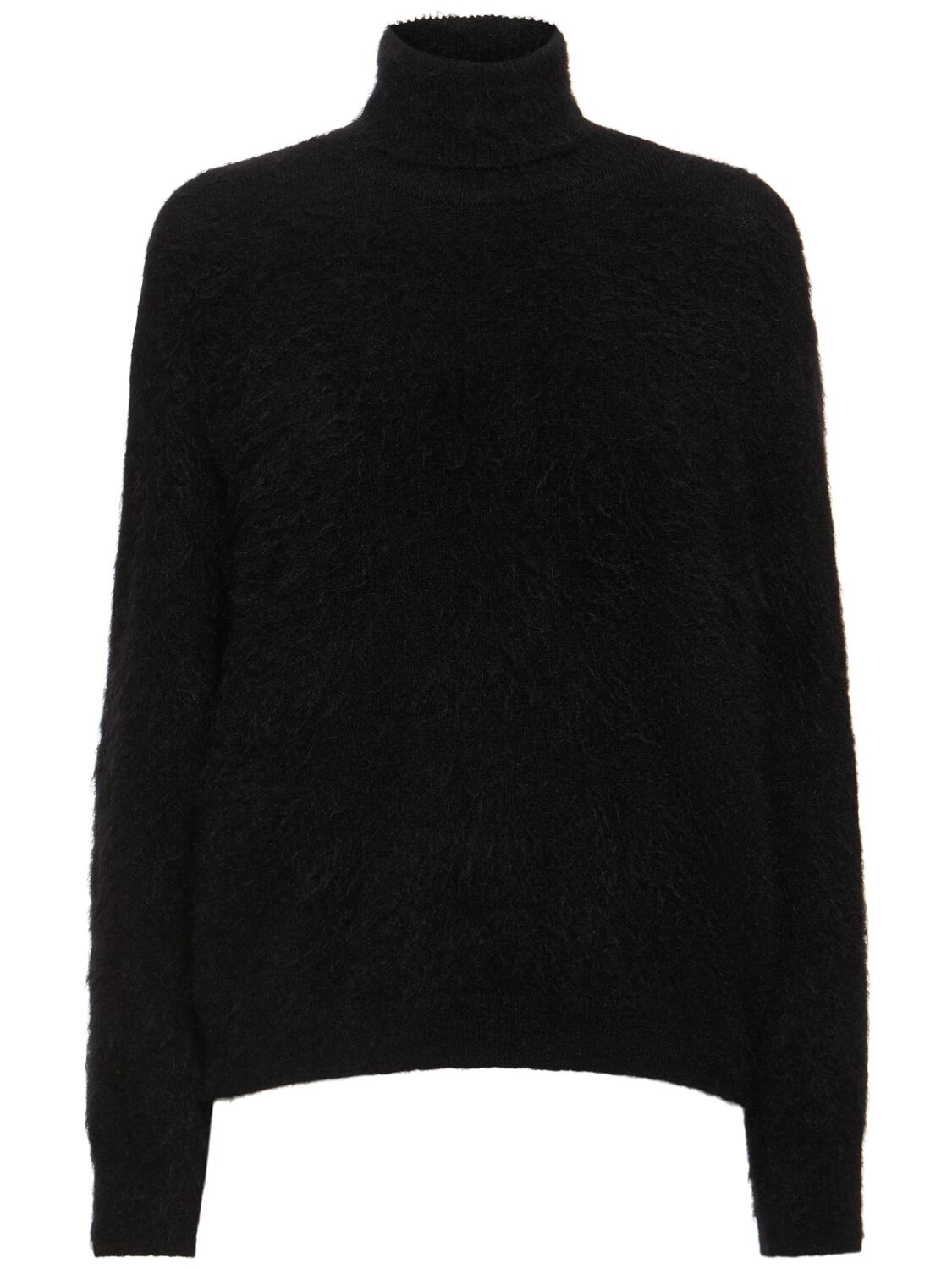 Alberta Ferretti Mohair Blend Turtleneck Sweater In Black
