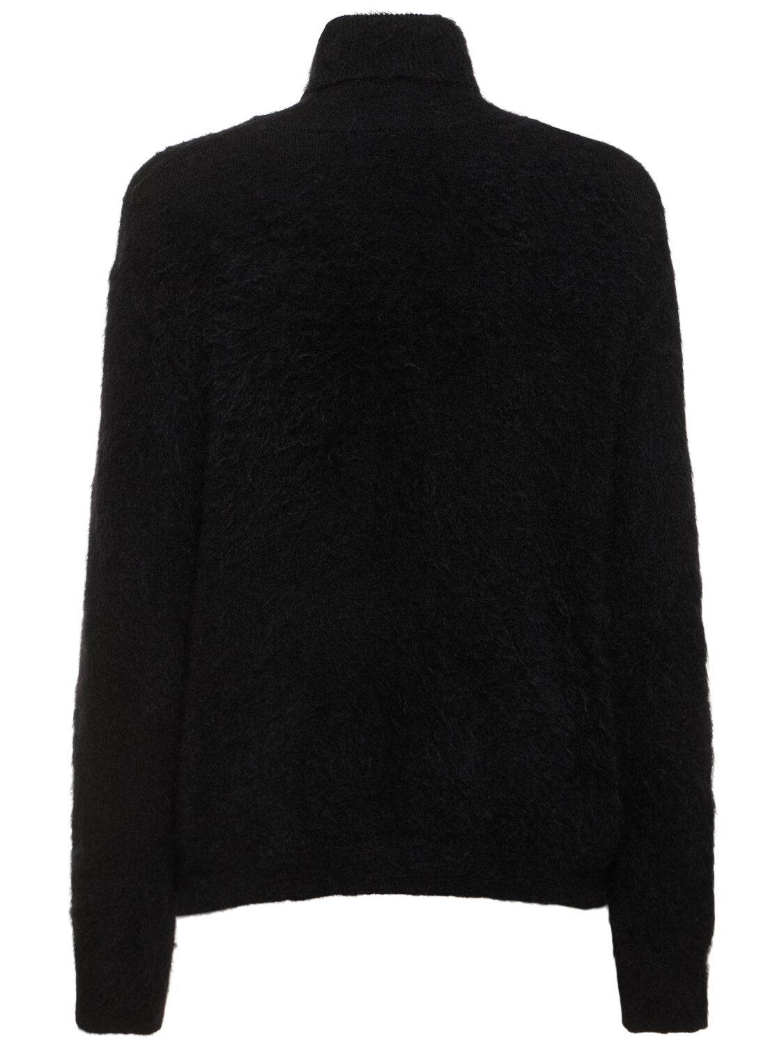 Shop Alberta Ferretti Mohair Blend Turtleneck Sweater In Black