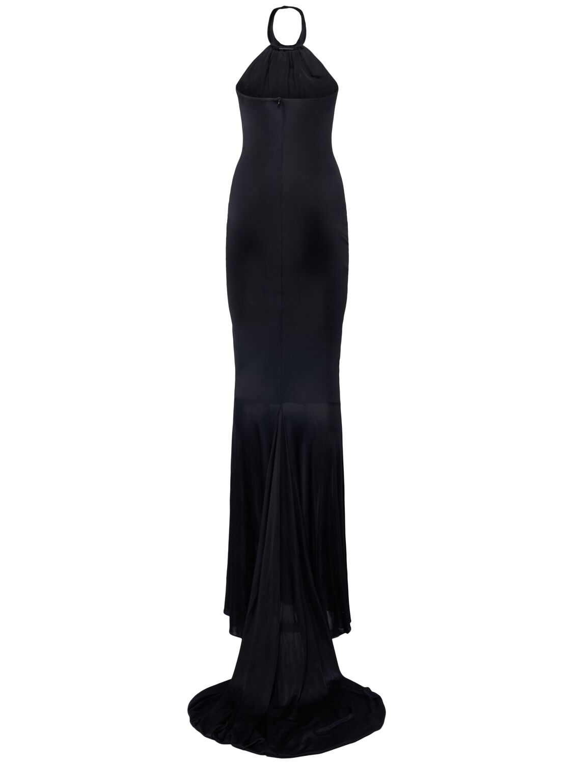 Shop Giuseppe Di Morabito Viscose Jersey Maxi Mermaid Gown In Black