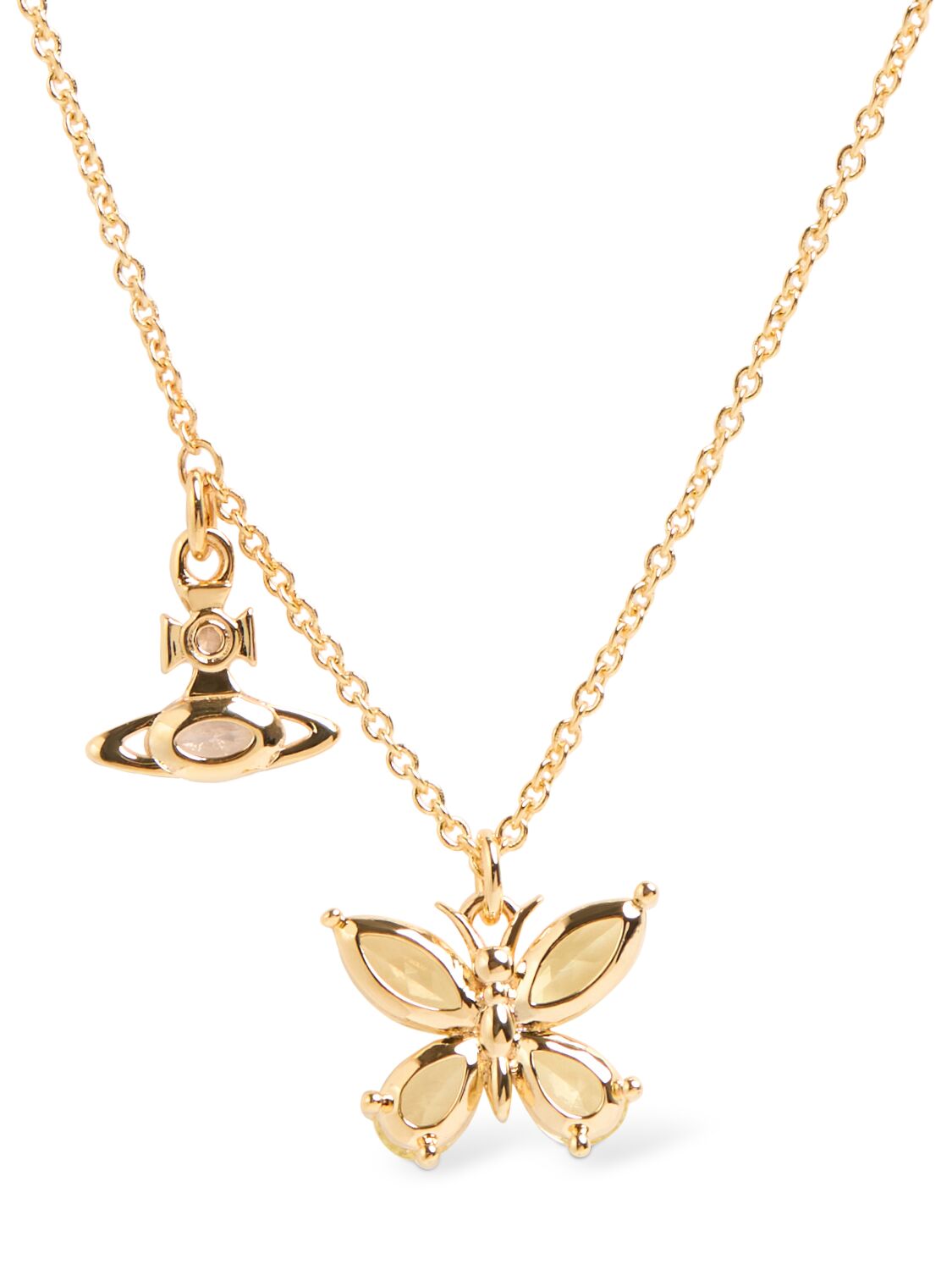 Vivienne Westwood Elianne Crystal Pendant Necklace In Gold,crystal
