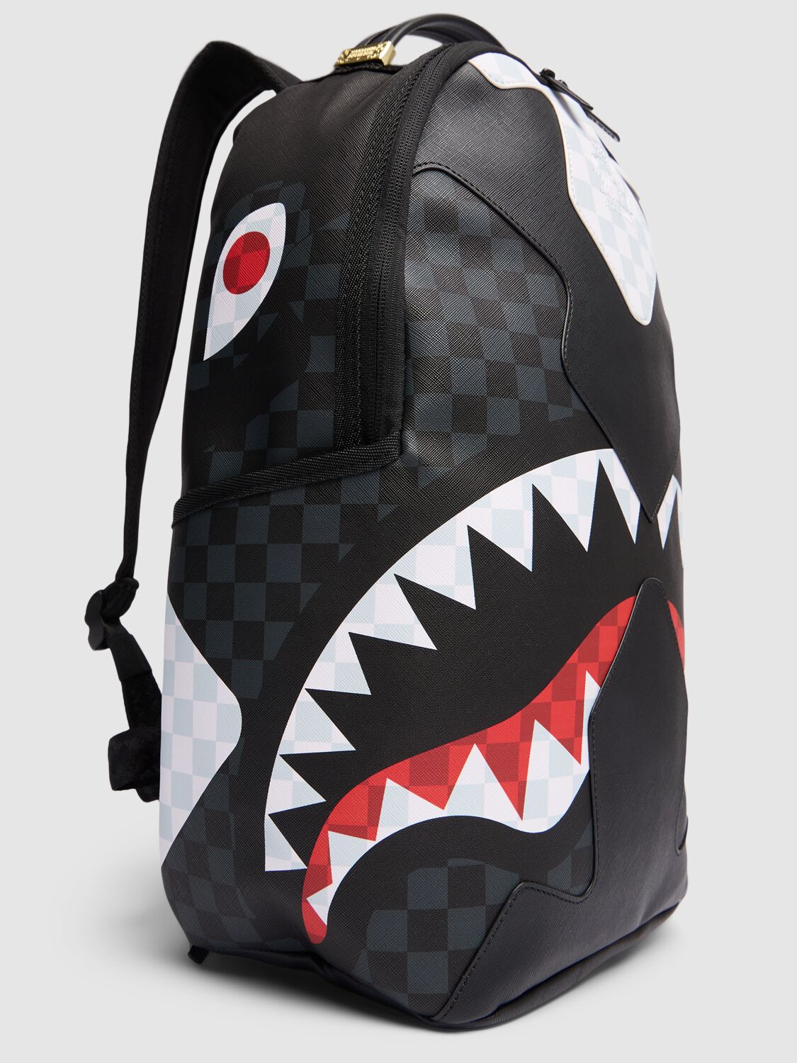 Shop Sprayground Shark Print Canvas Backpack In Black