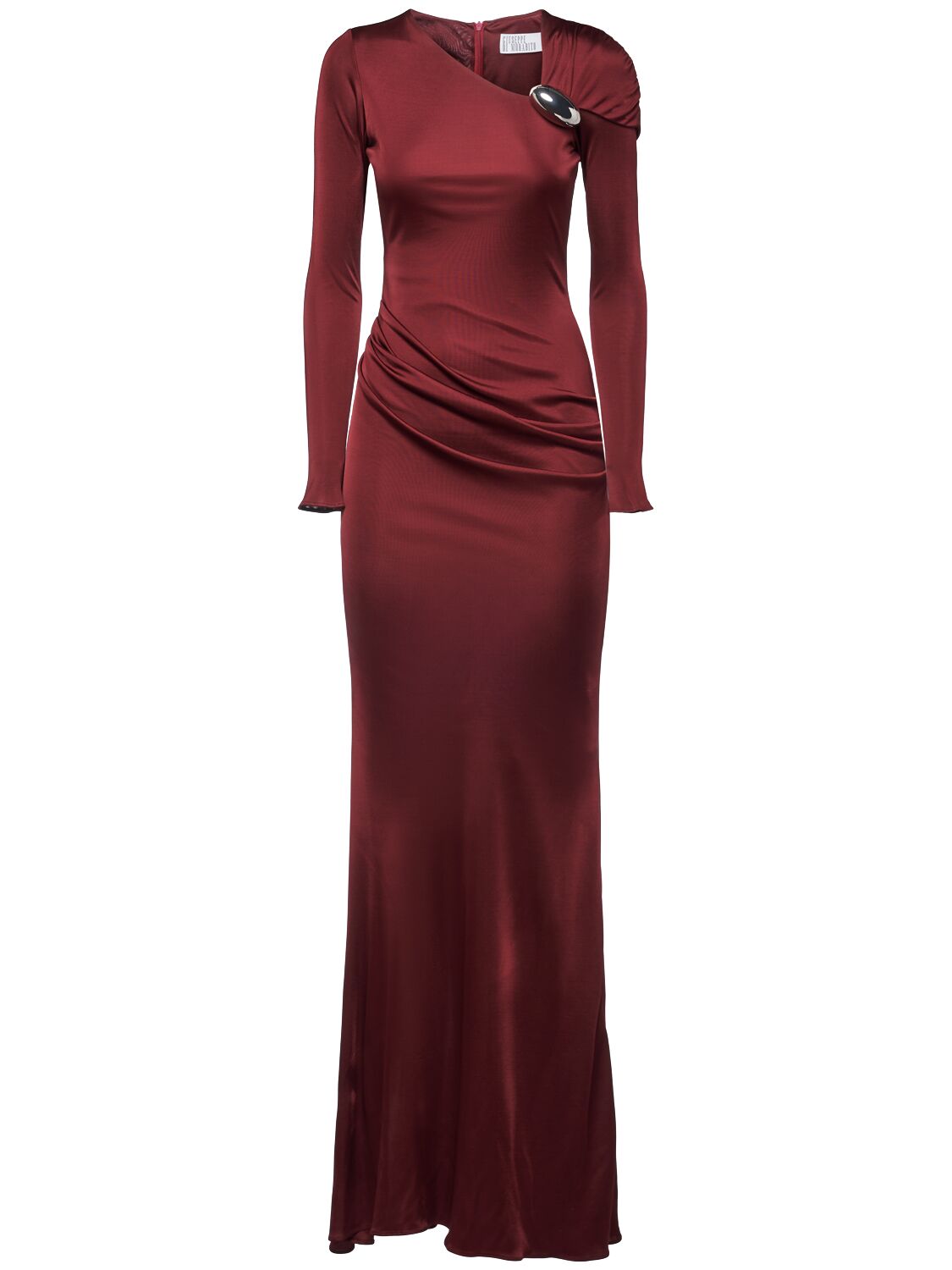 Shop Giuseppe Di Morabito Viscose Jersey Gown In Bordeaux