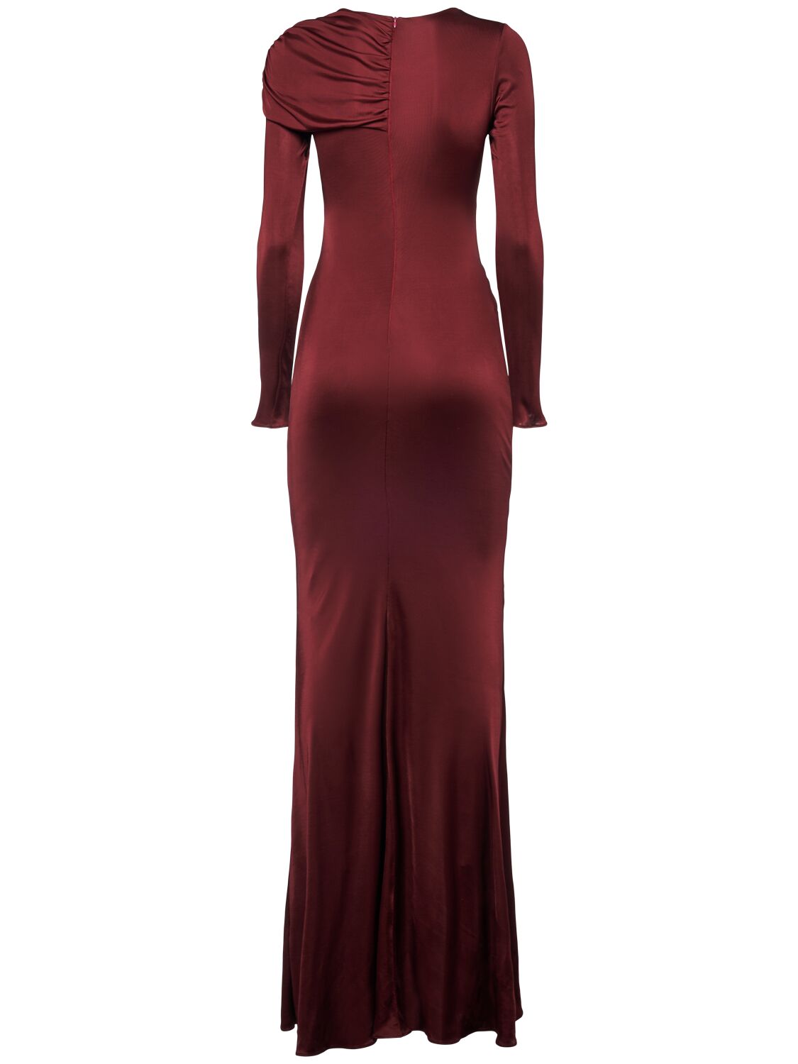 Shop Giuseppe Di Morabito Viscose Jersey Gown In Bordeaux