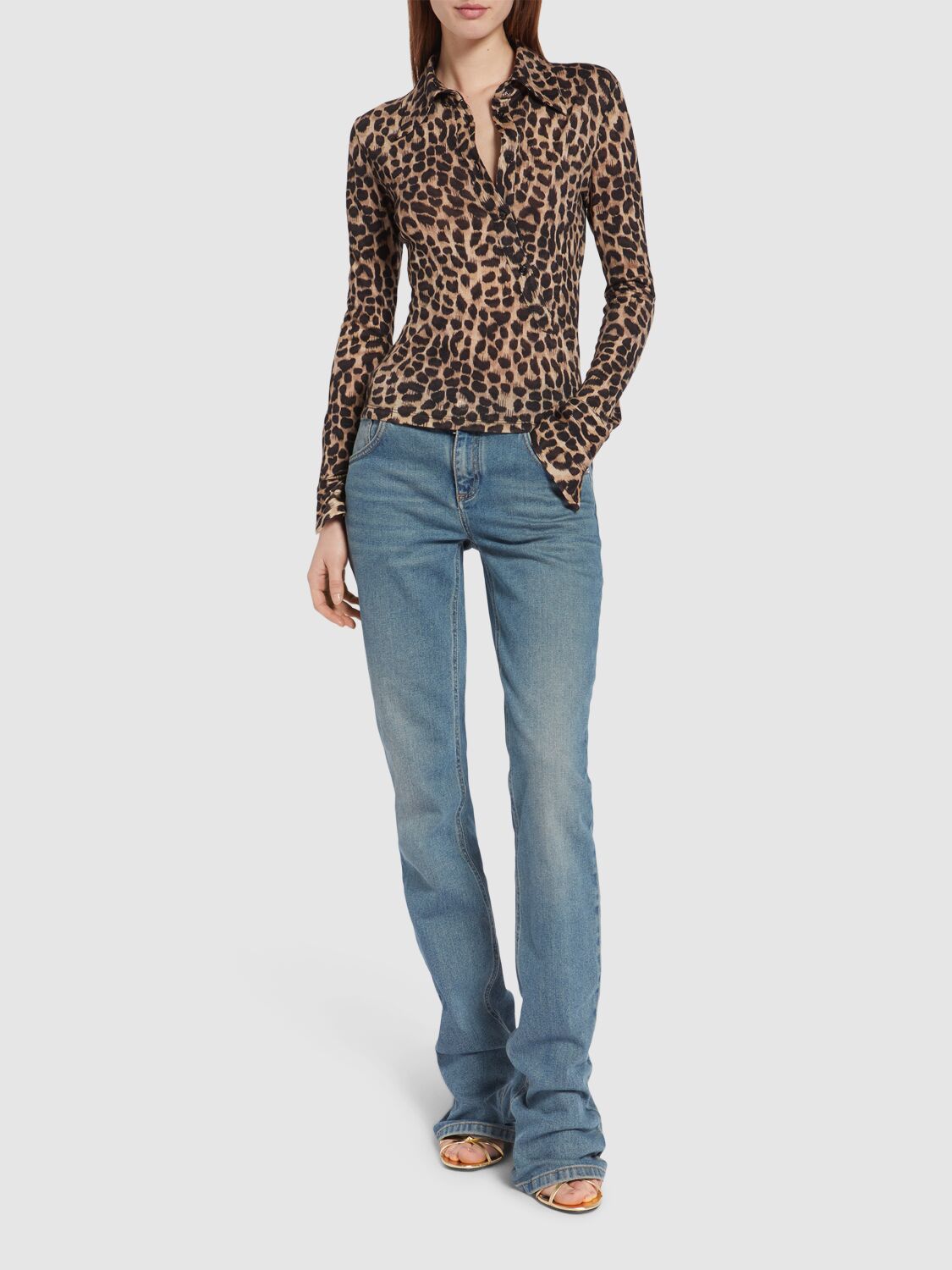 Blumarine Blouse Wool Jersey In Beige/black