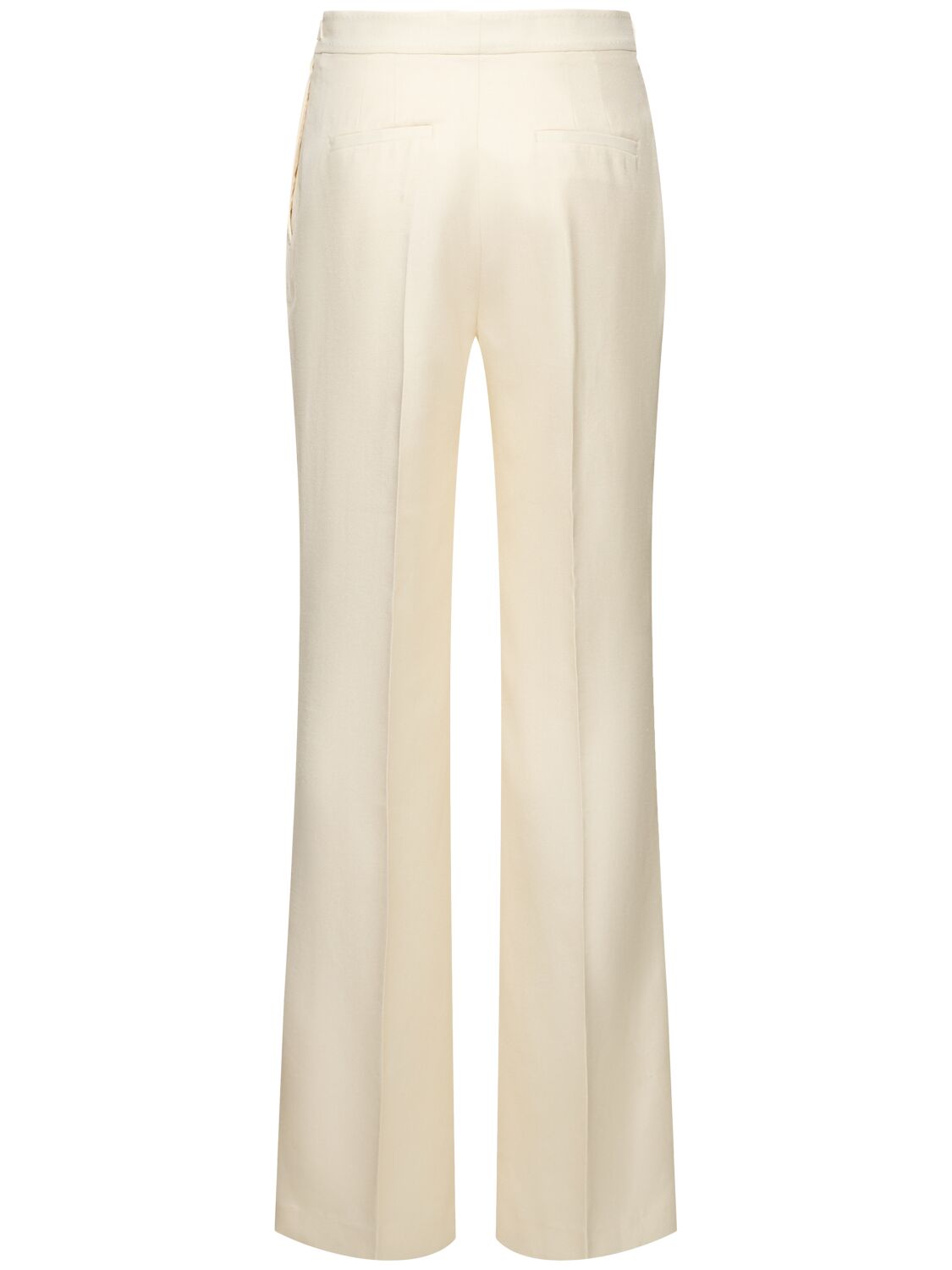 Shop Gabriela Hearst Vesta Tailored Wool Blend Wide Pants In Ivory