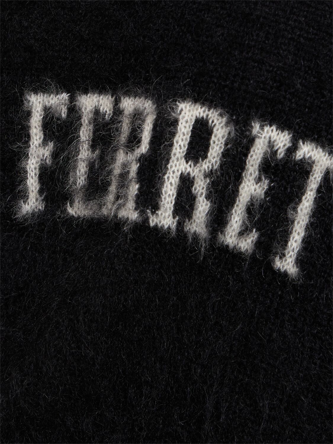 Shop Alberta Ferretti Logo Mohair Blend Knit Sweater In Black