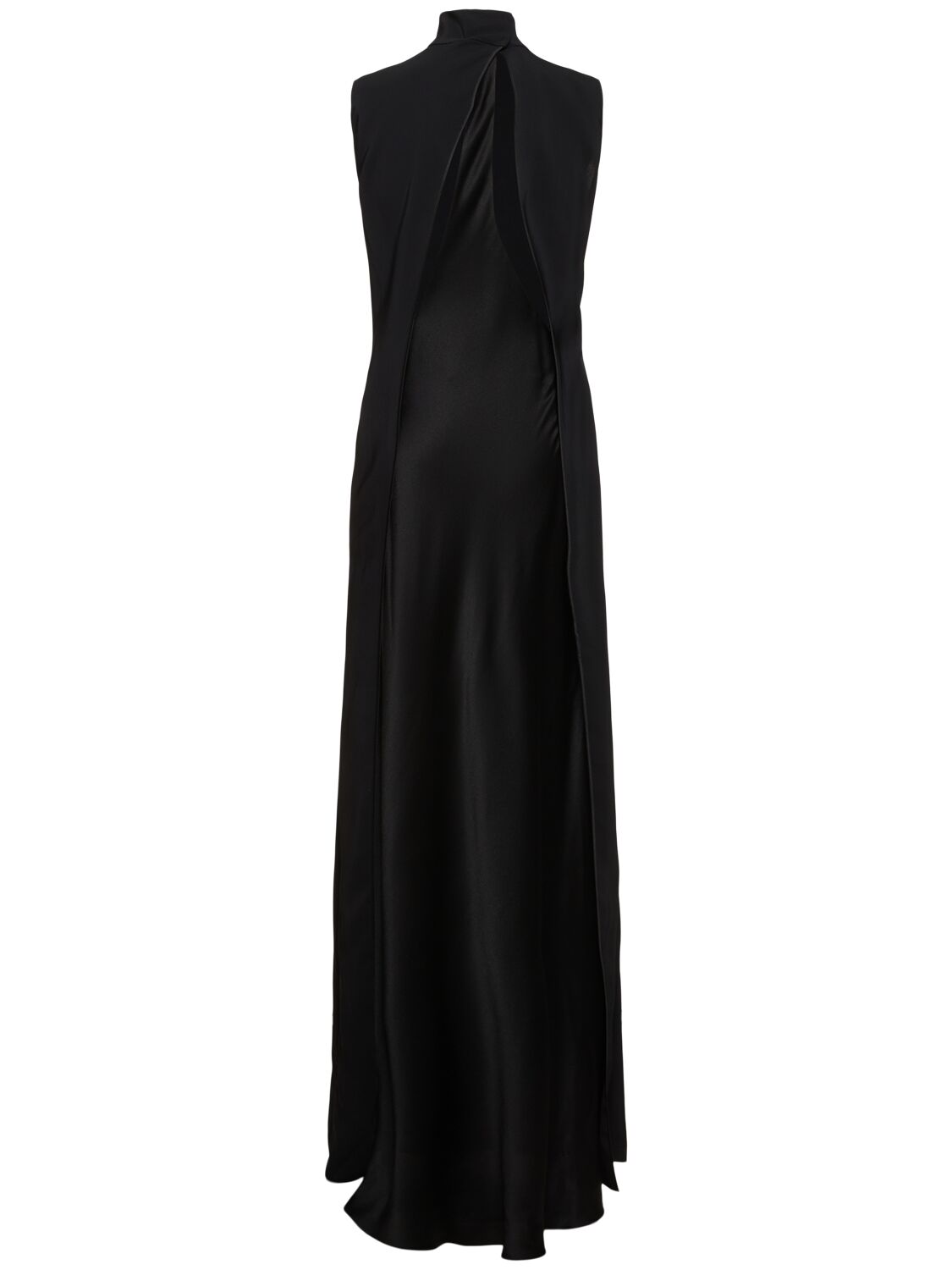 Shop Alberta Ferretti Cady Viscose Stretch Long Dress In Black