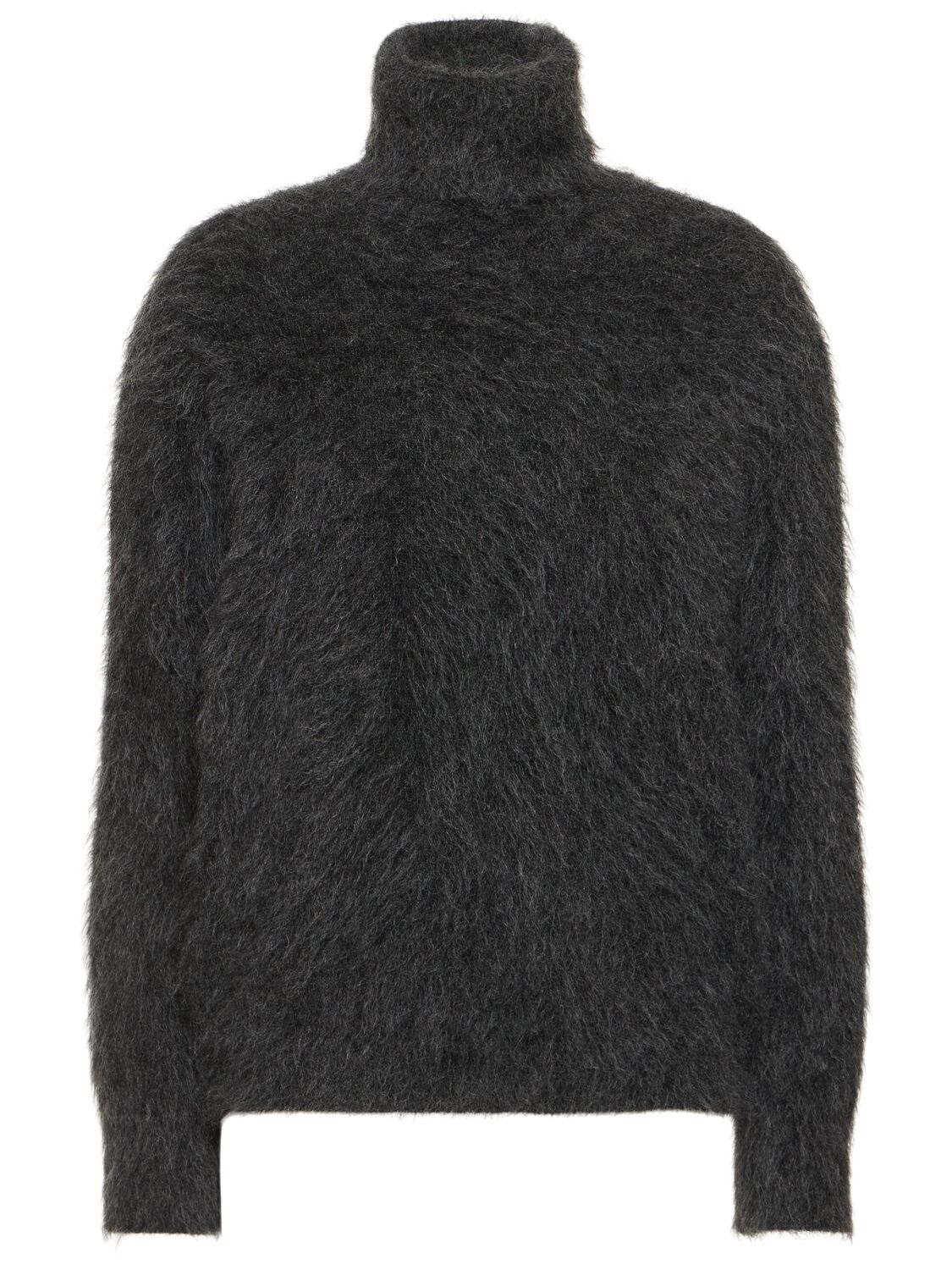 Alberta Ferretti Mohair Blend Turtleneck Sweater In Black