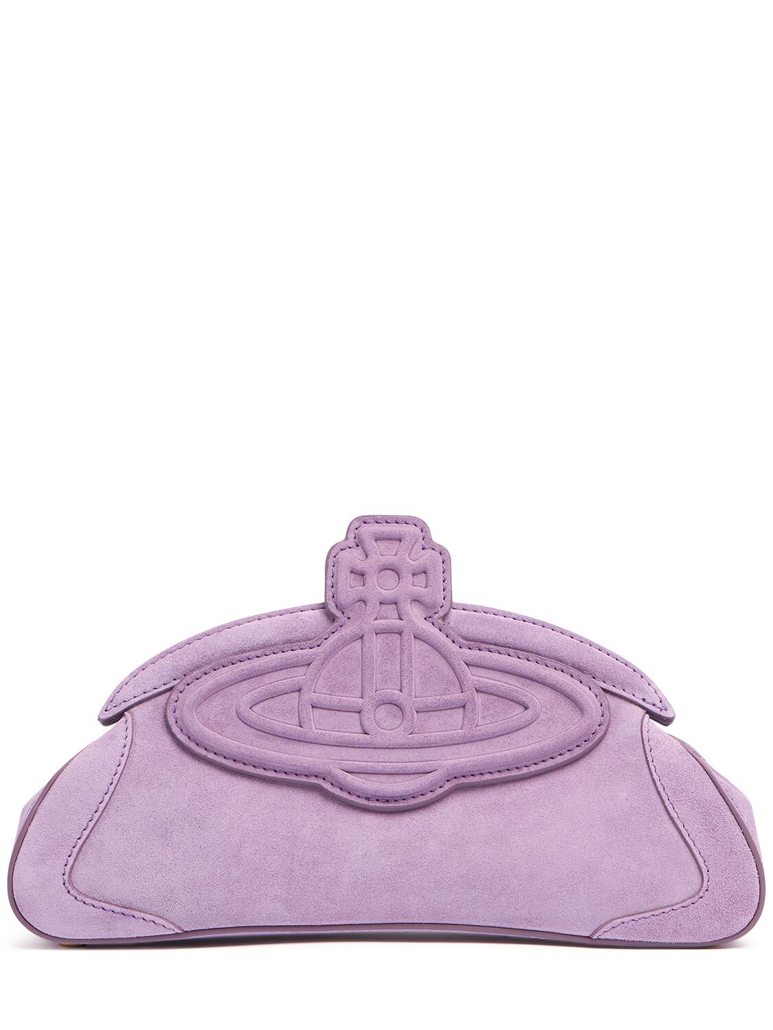 Vivienne Westwood Amber Suede Clutch In Lilac