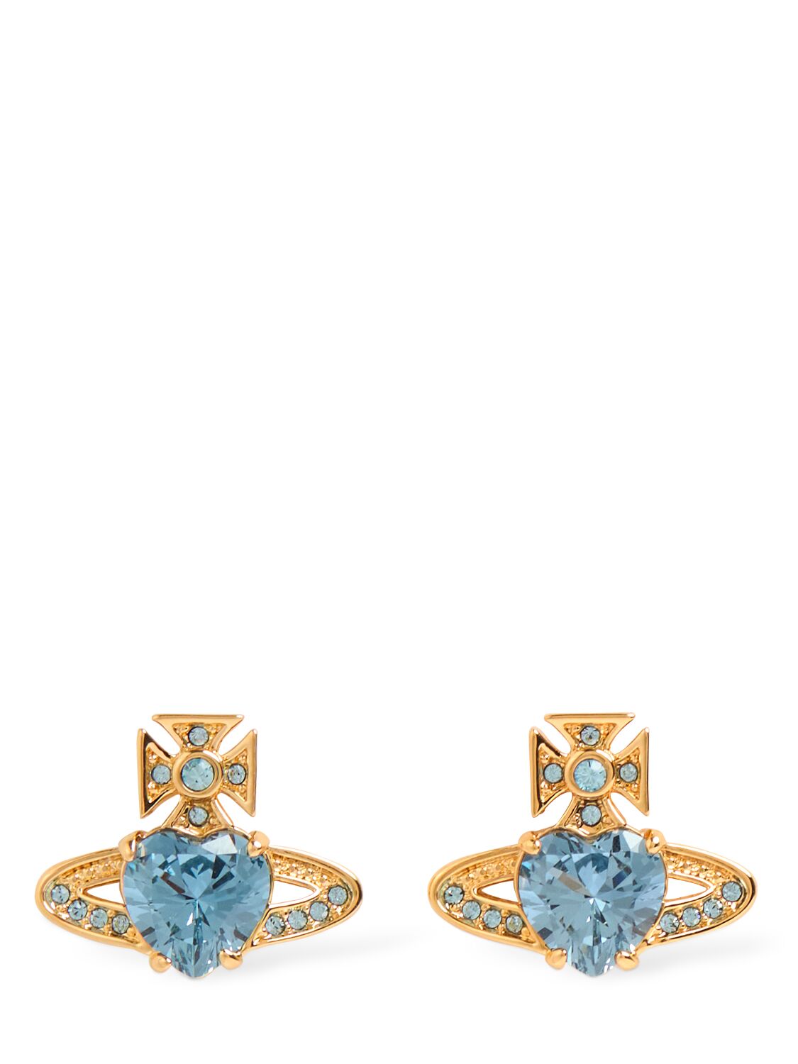 Vivienne Westwood Ariella Crystal Stud Earrings In Gold