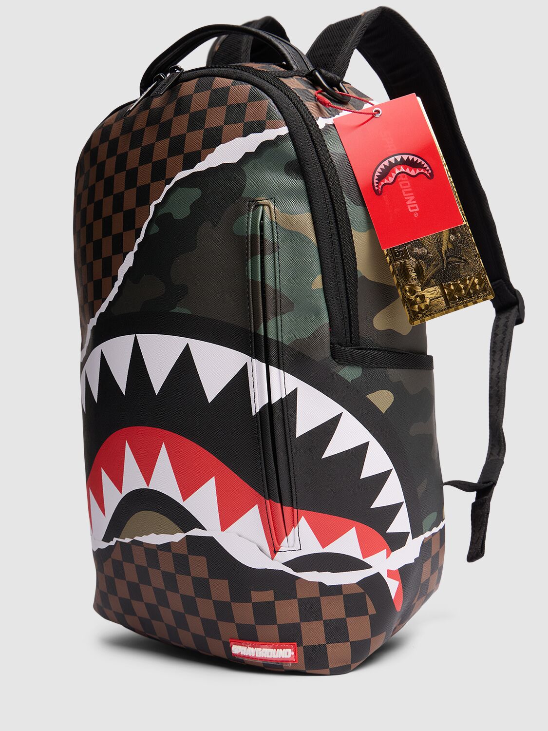 Shop Sprayground Shark Print Canvas Backpack In Multicolor