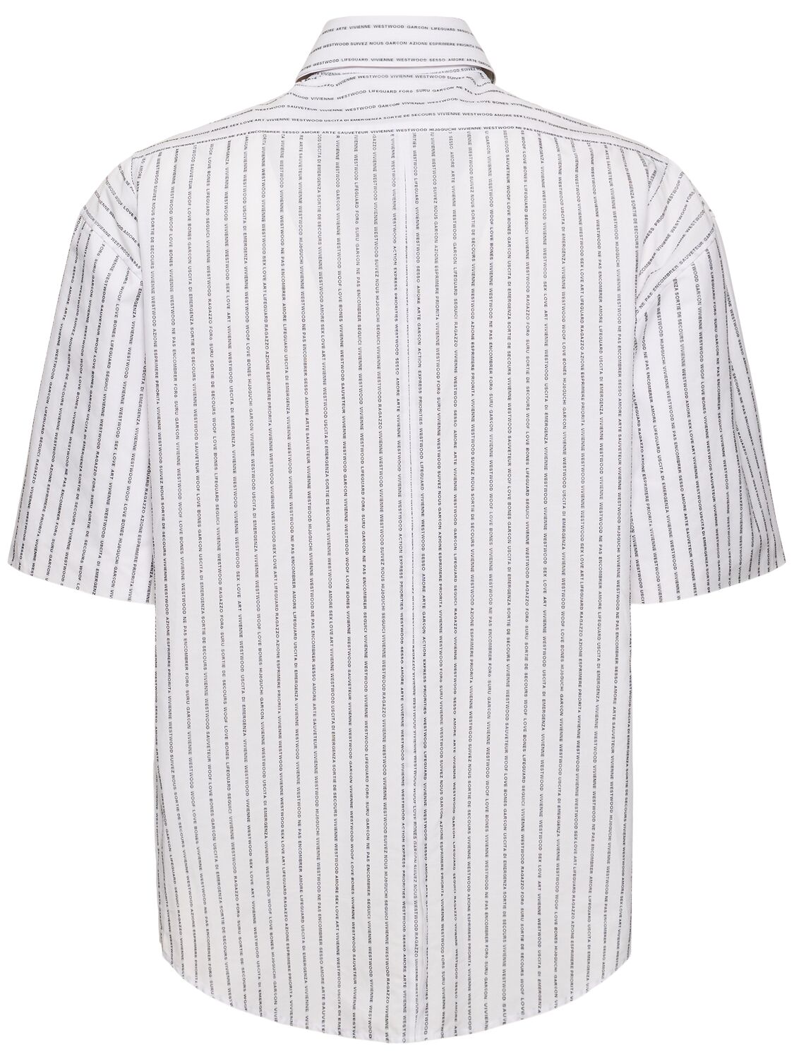 Shop Vivienne Westwood Striped Cotton Poplin S/s Shirt In White
