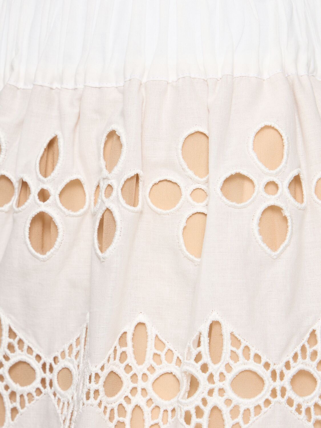 Shop Elie Saab Embroidered Cotton & Silk Blend Shorts In White