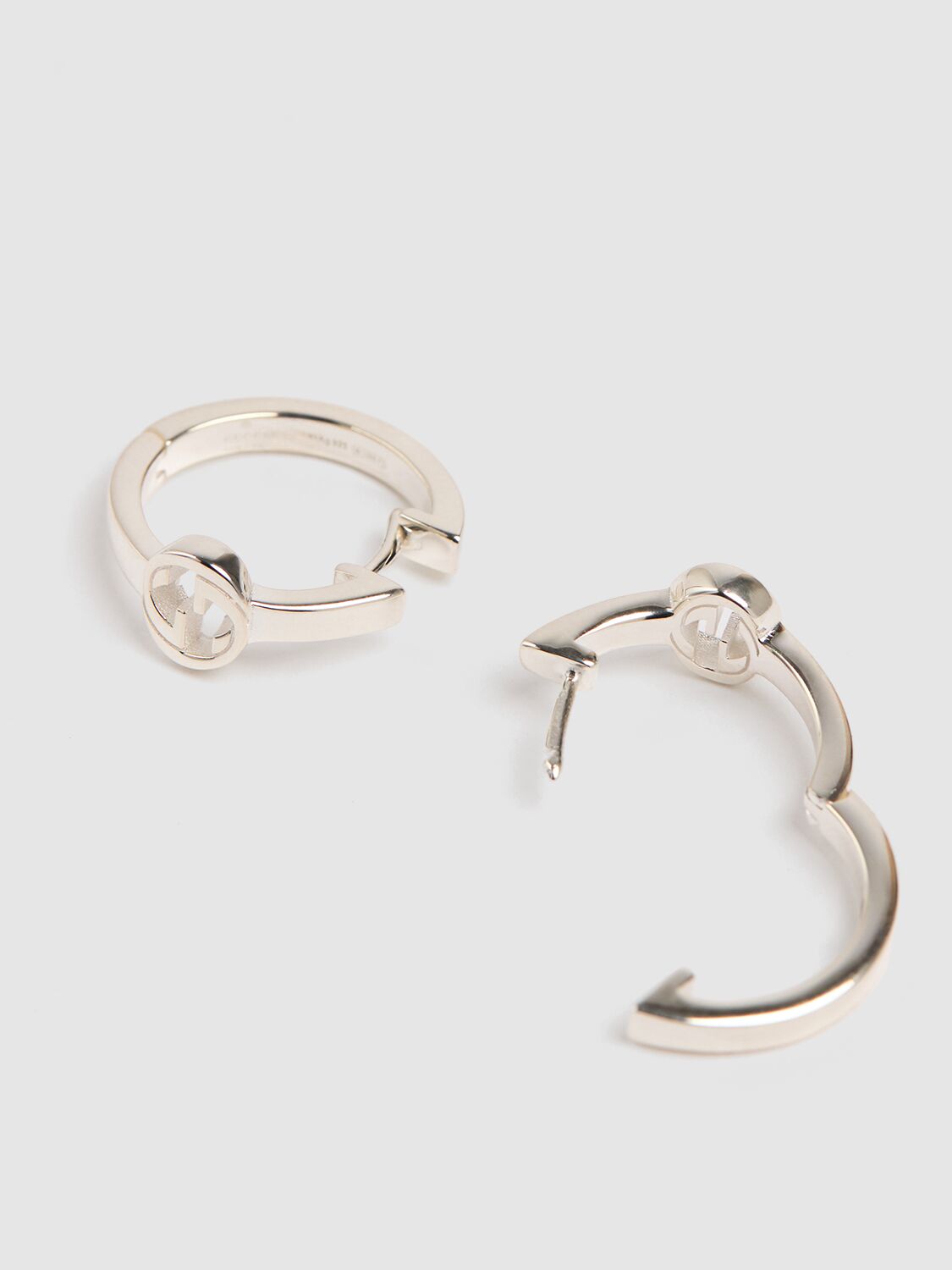 Shop Gucci Interlocking Silver Hoop Earrings