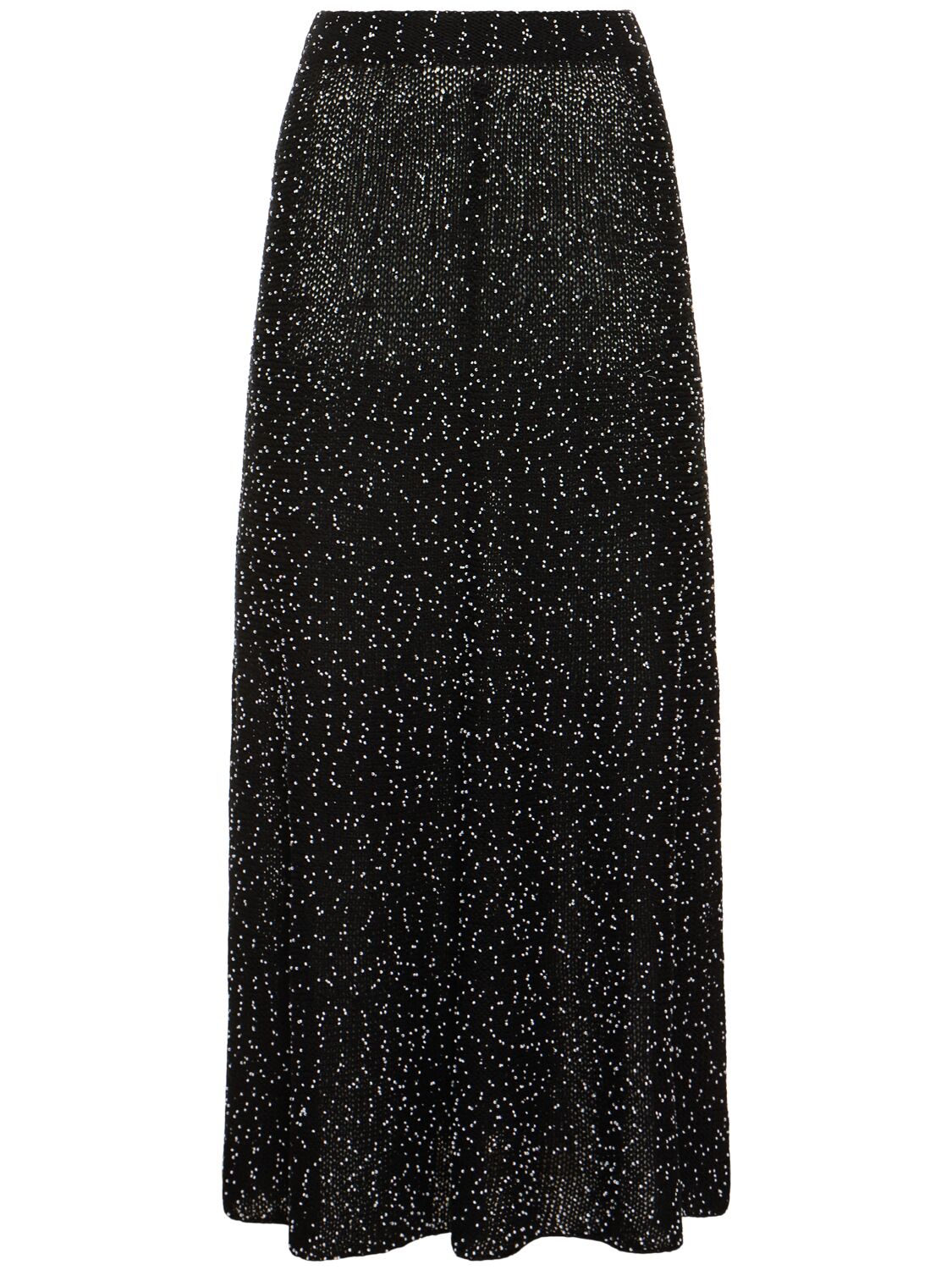 Shop Gabriela Hearst Floris Silk Knit Long Skirt In Black