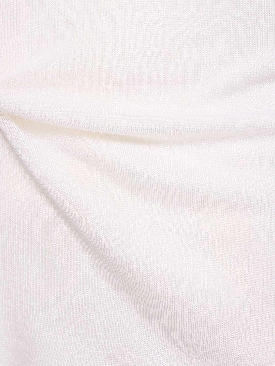 Shop Magda Butrym Jersey Knit L/s Top In Ivory
