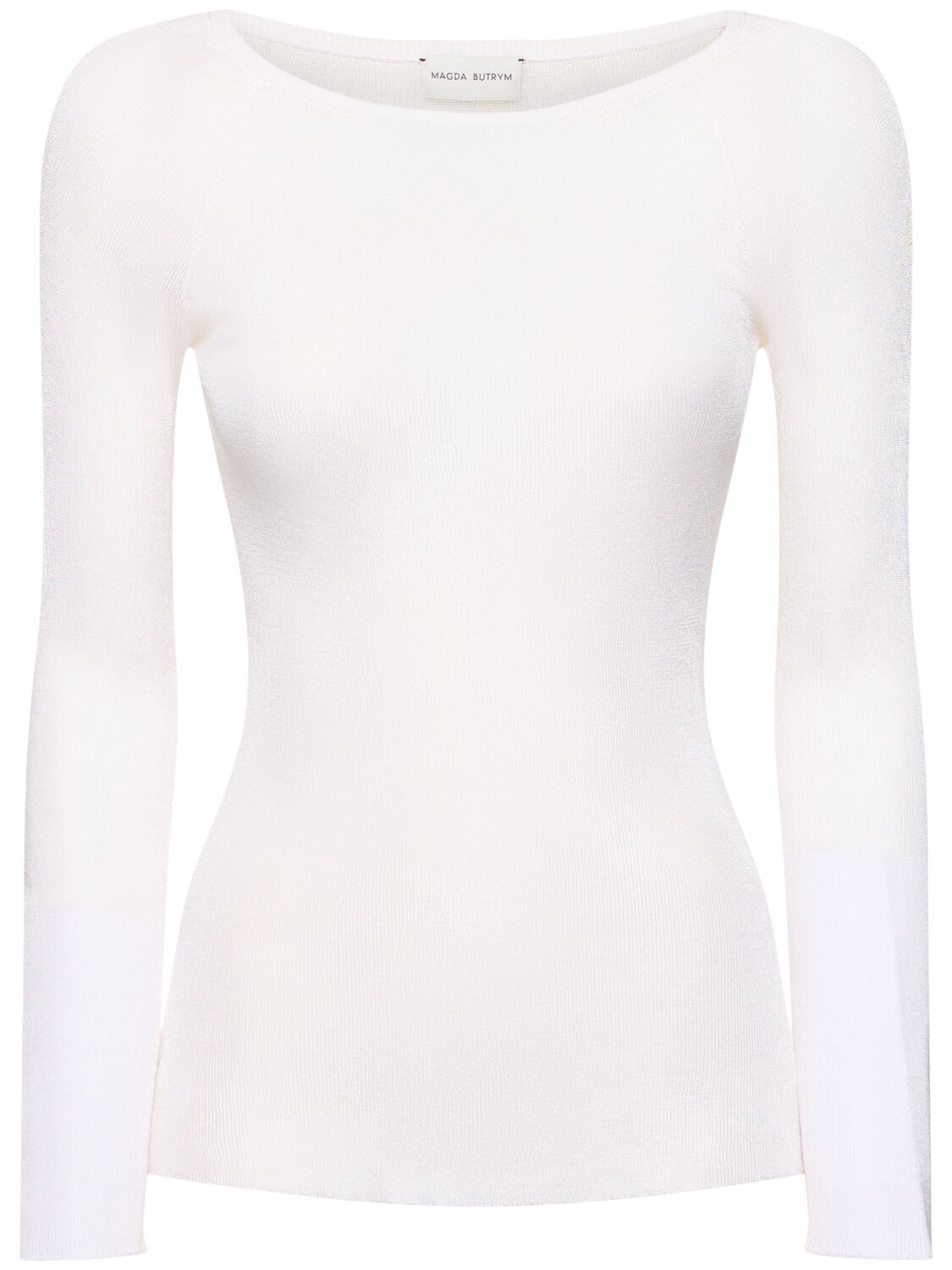 Magda Butrym Jersey Knit L/s Top In Ivory