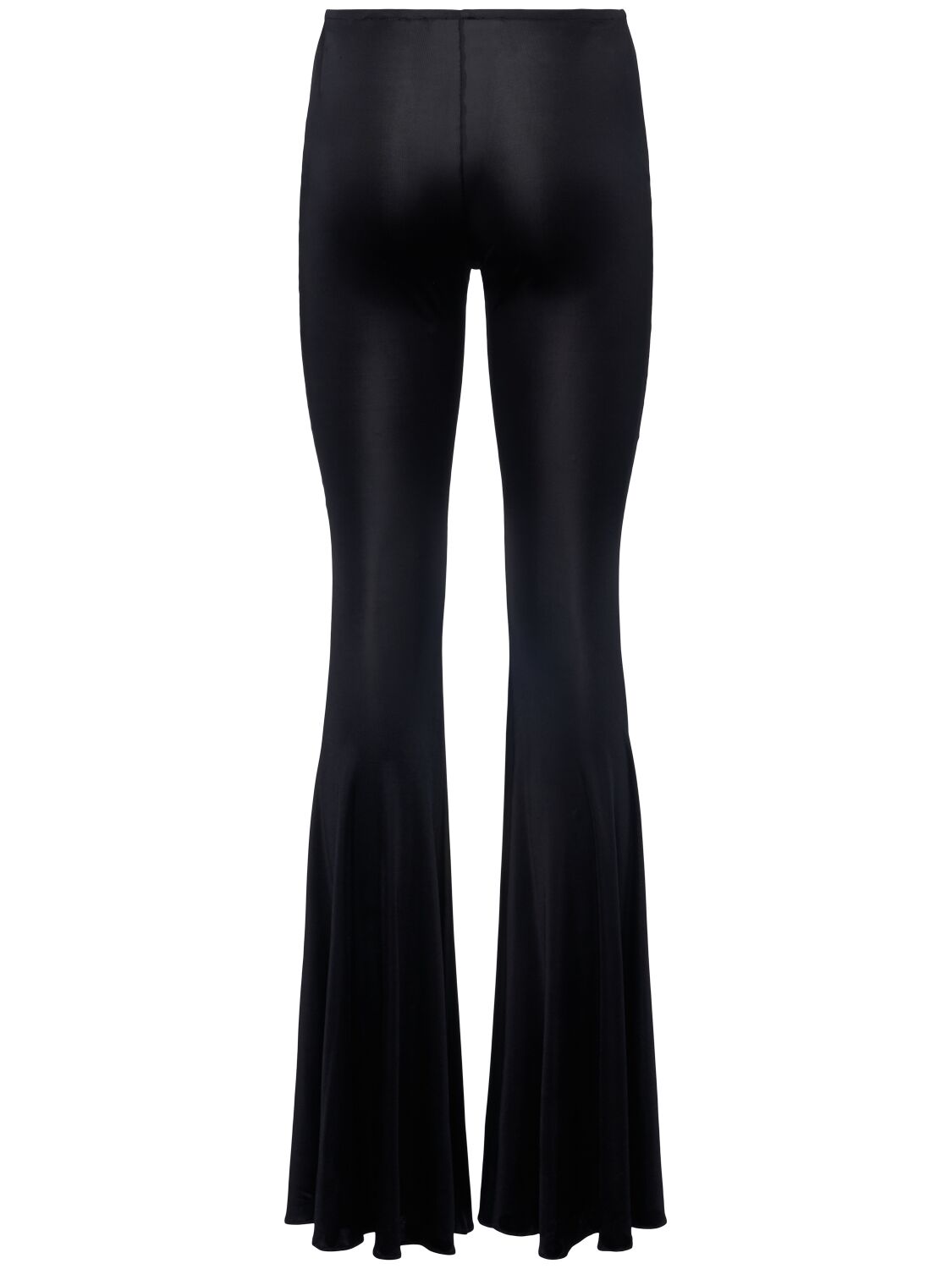 Shop Giuseppe Di Morabito Shiny Viscose Jersey Flared Pants In Black