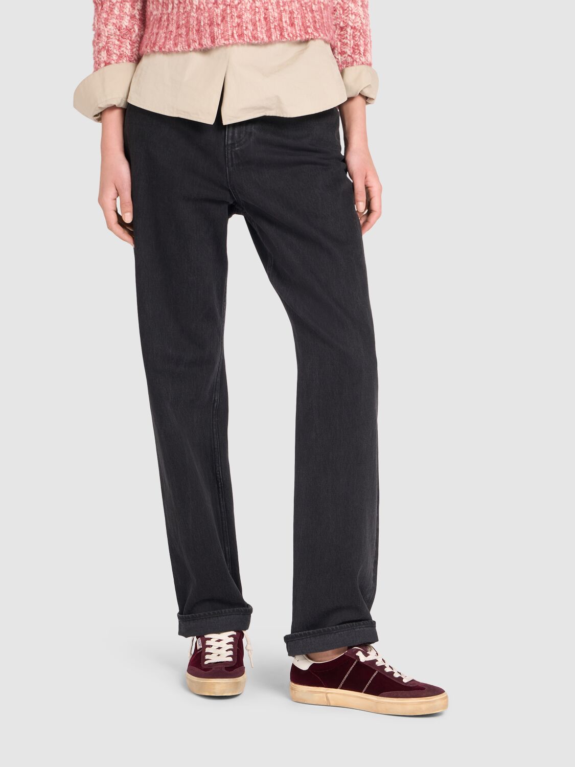 Golden Goose Soul-star Distressed Suede And Leather-trimmed Velvet Sneakers In Bordeaux,milk