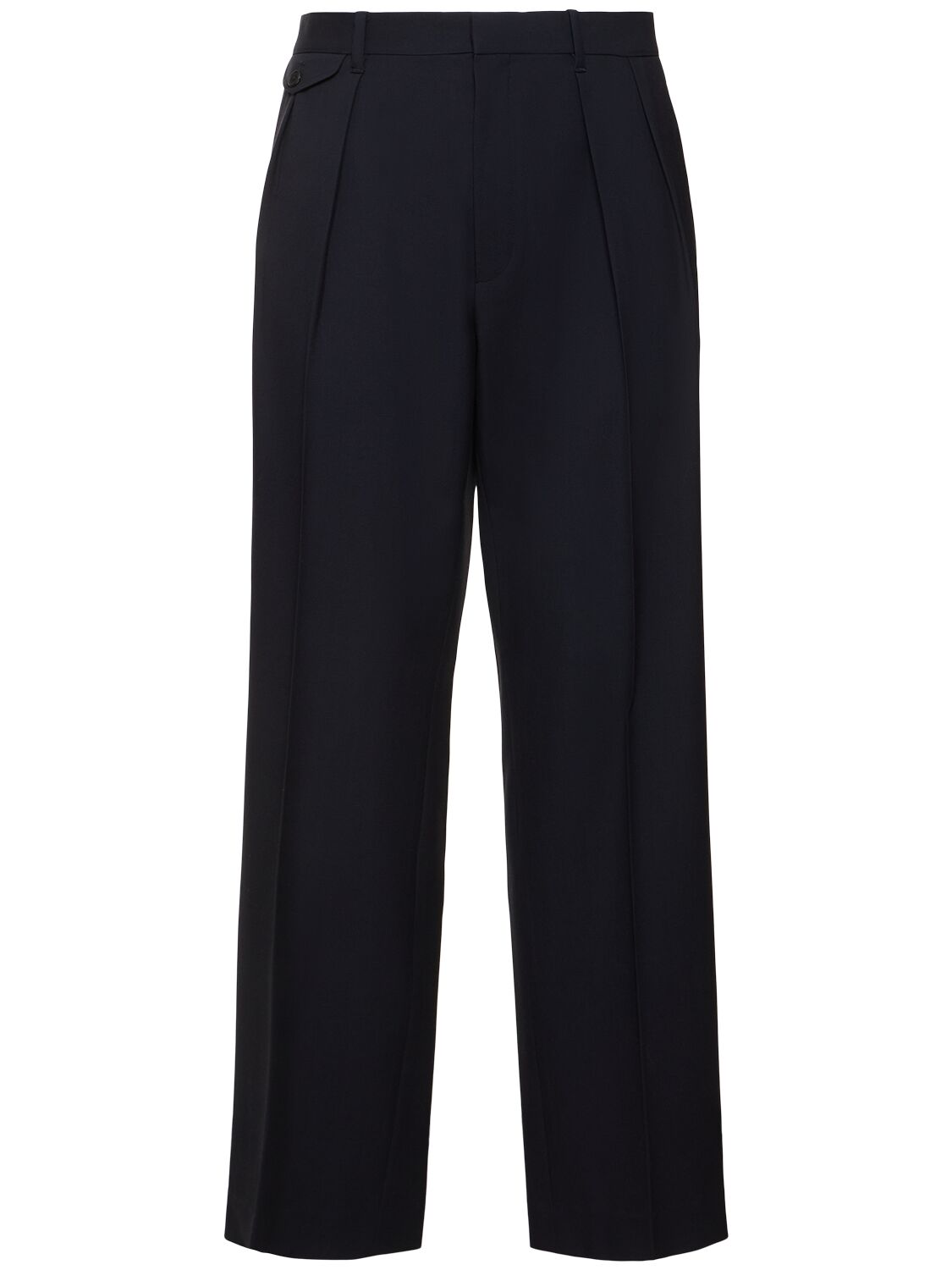The Row Marcello Wool Trousers In Navy