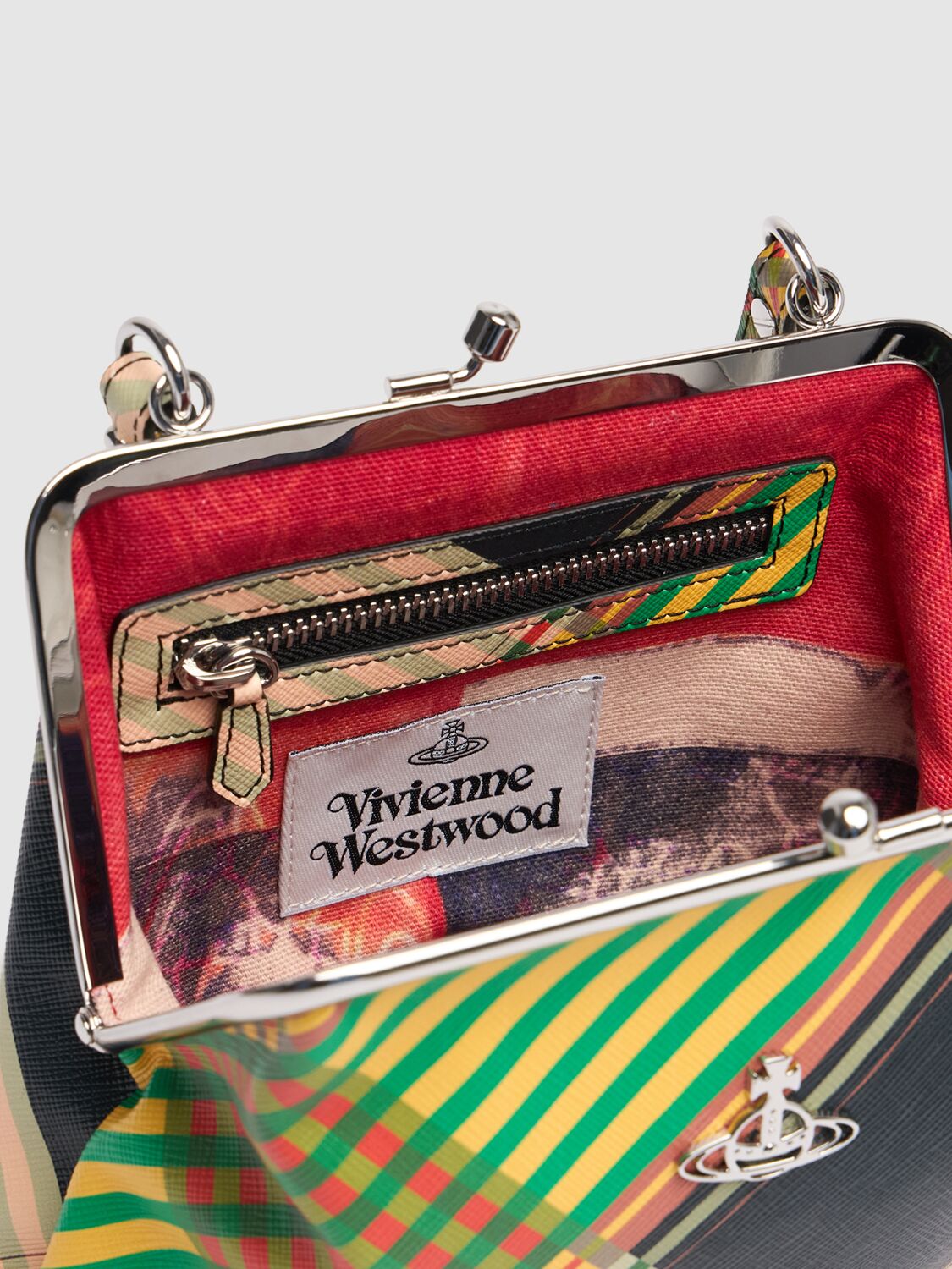 Shop Vivienne Westwood Granny Frame Printed Top Handle Bag In Combat Tartan