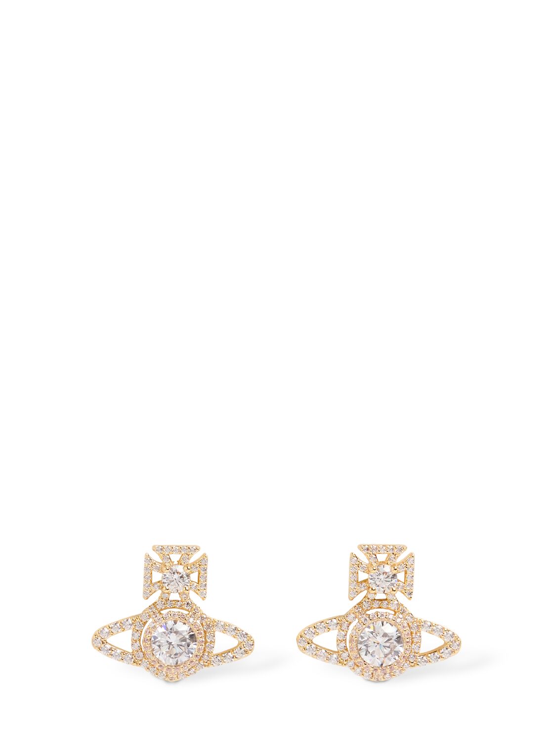 Vivienne Westwood Norabelle Crystals Stud Earrings In Gold,crystal