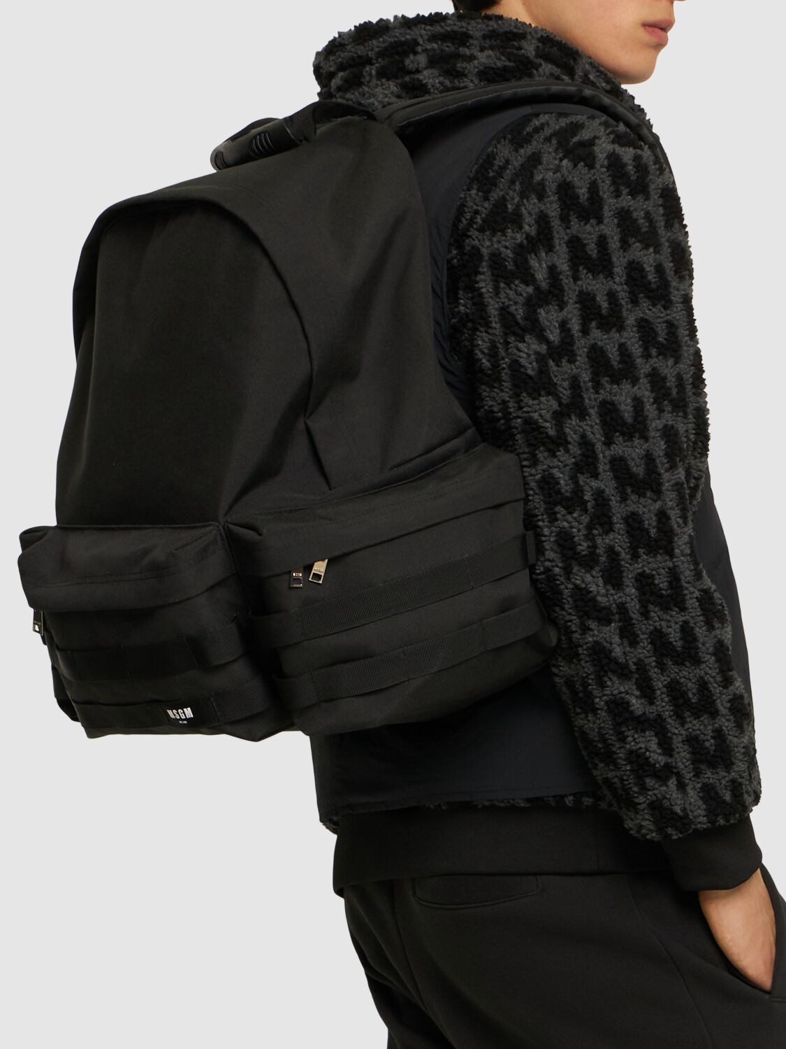 Shop Msgm Multi-pocket Backpack In Black