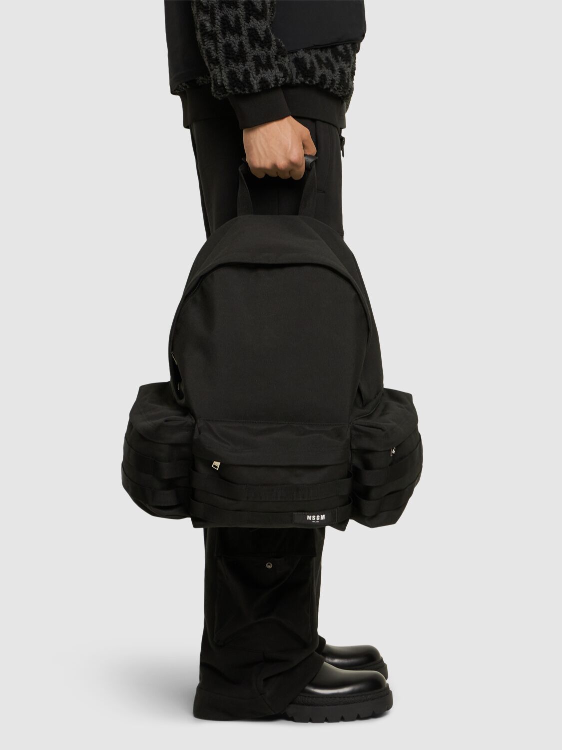 Shop Msgm Multi-pocket Backpack In Black