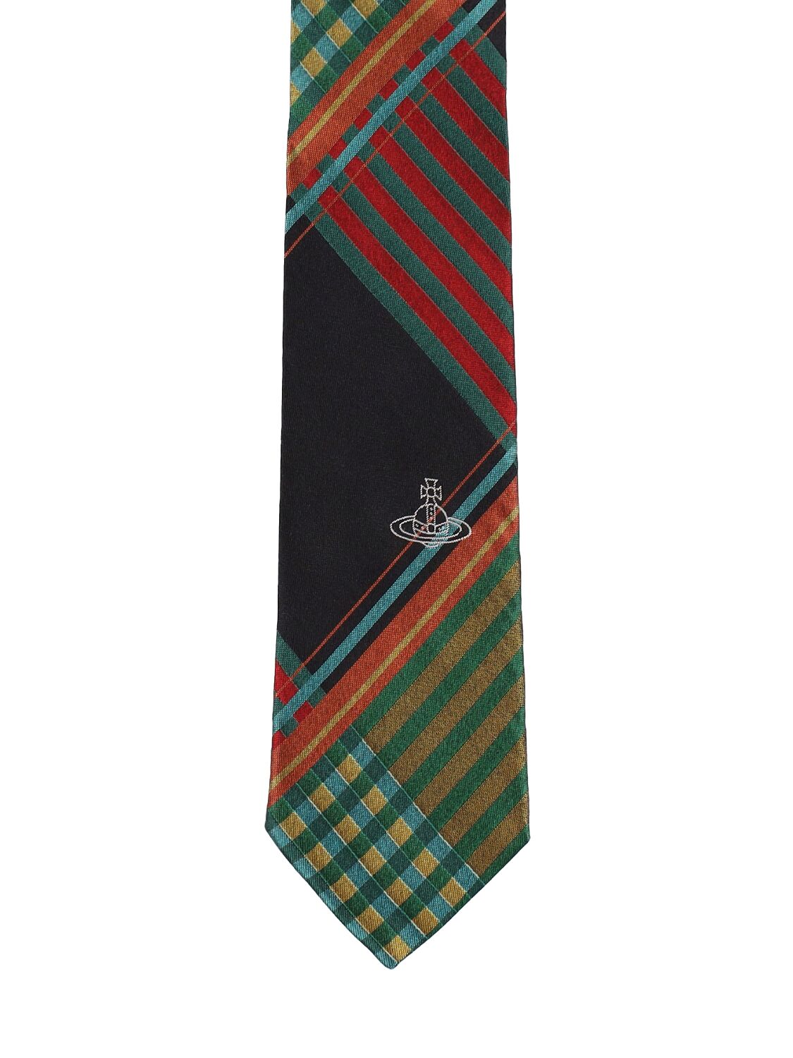 7厘米格纹真丝领带