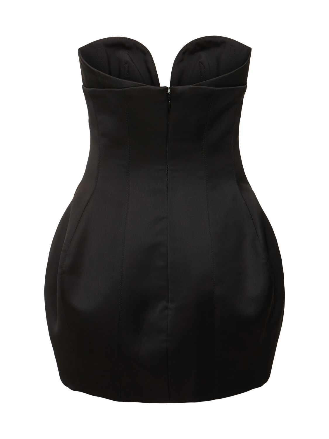 Shop Monot Strapless Satin Sweetheart Mini Dress In Black