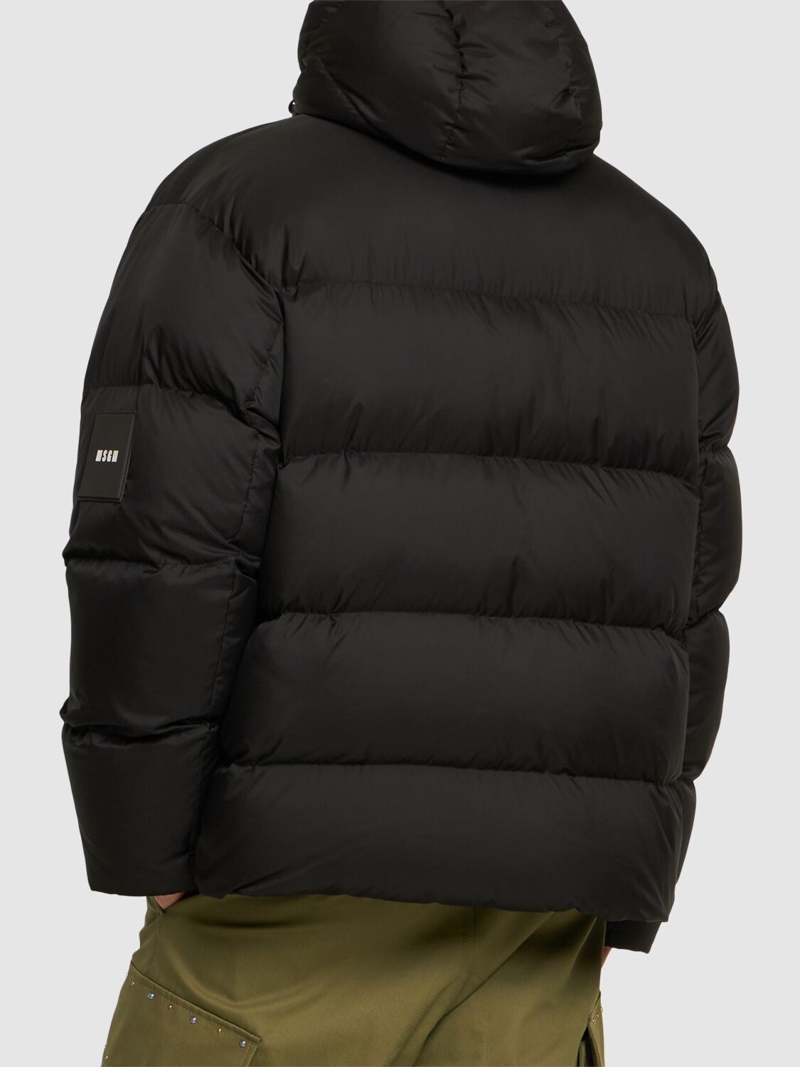 Shop Msgm Down Jacket In Black