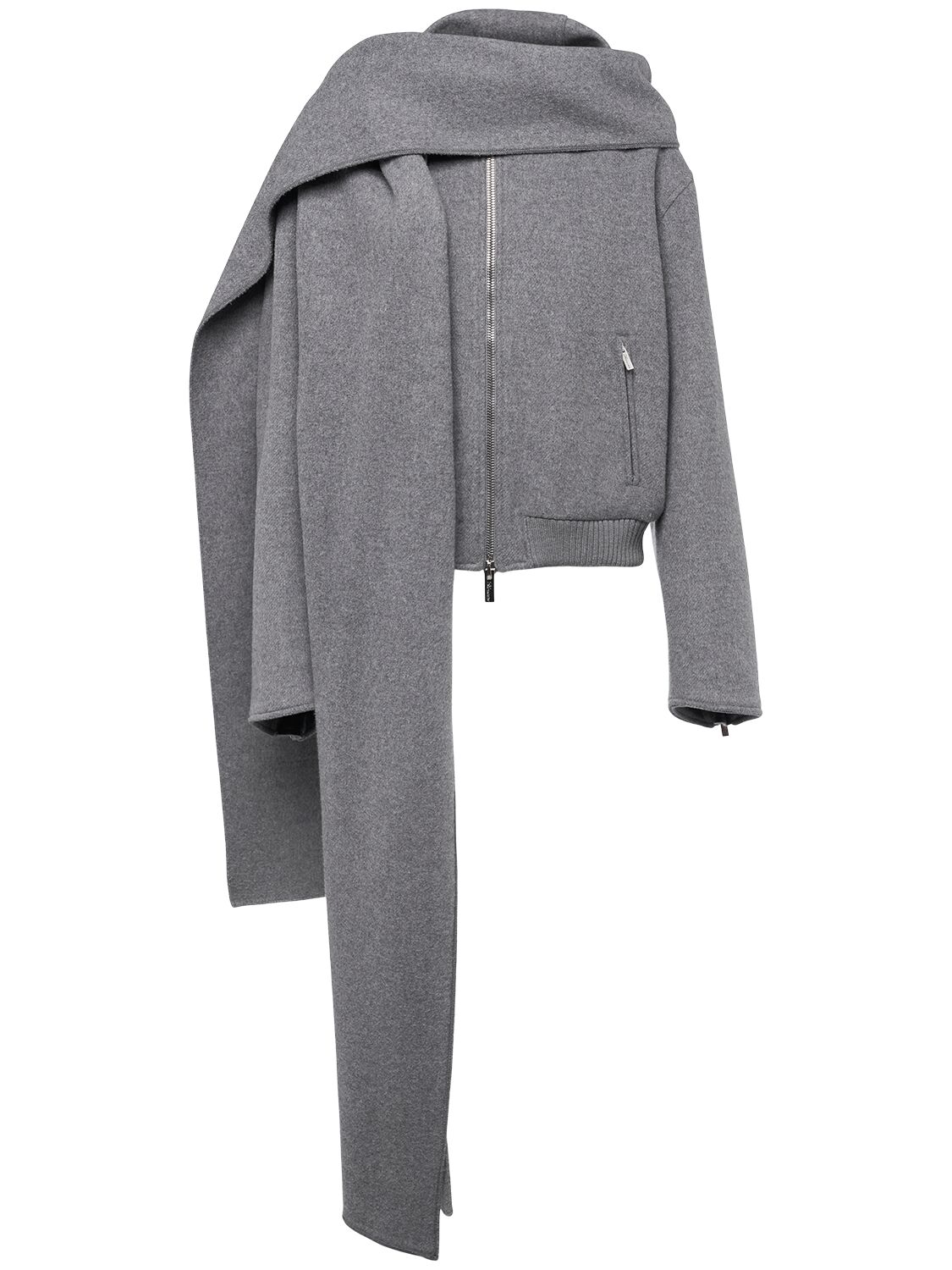 Blumarine Wool Blend Bomber Jacket In Gray